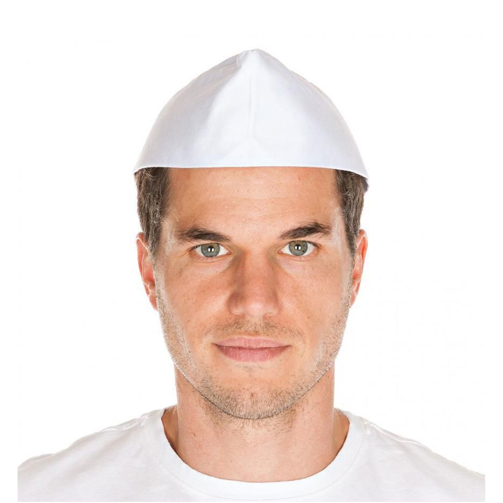 White forage cap made of polycotton