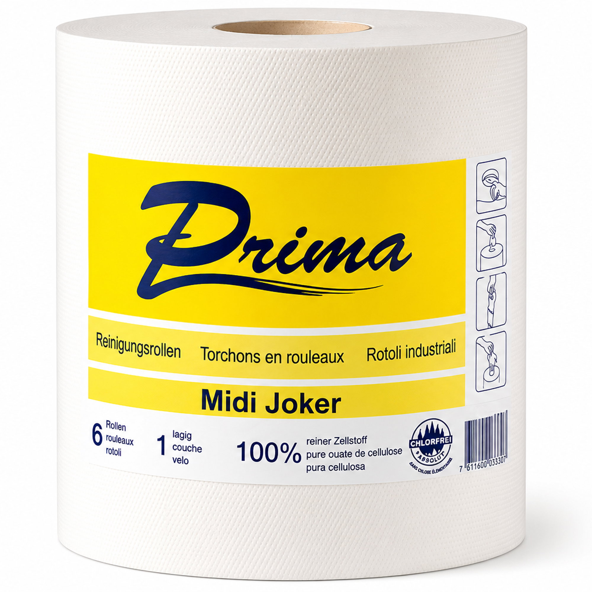 Küchenrolle, Papiertuch, Papierrolle, Zellulose 100%, Industriell