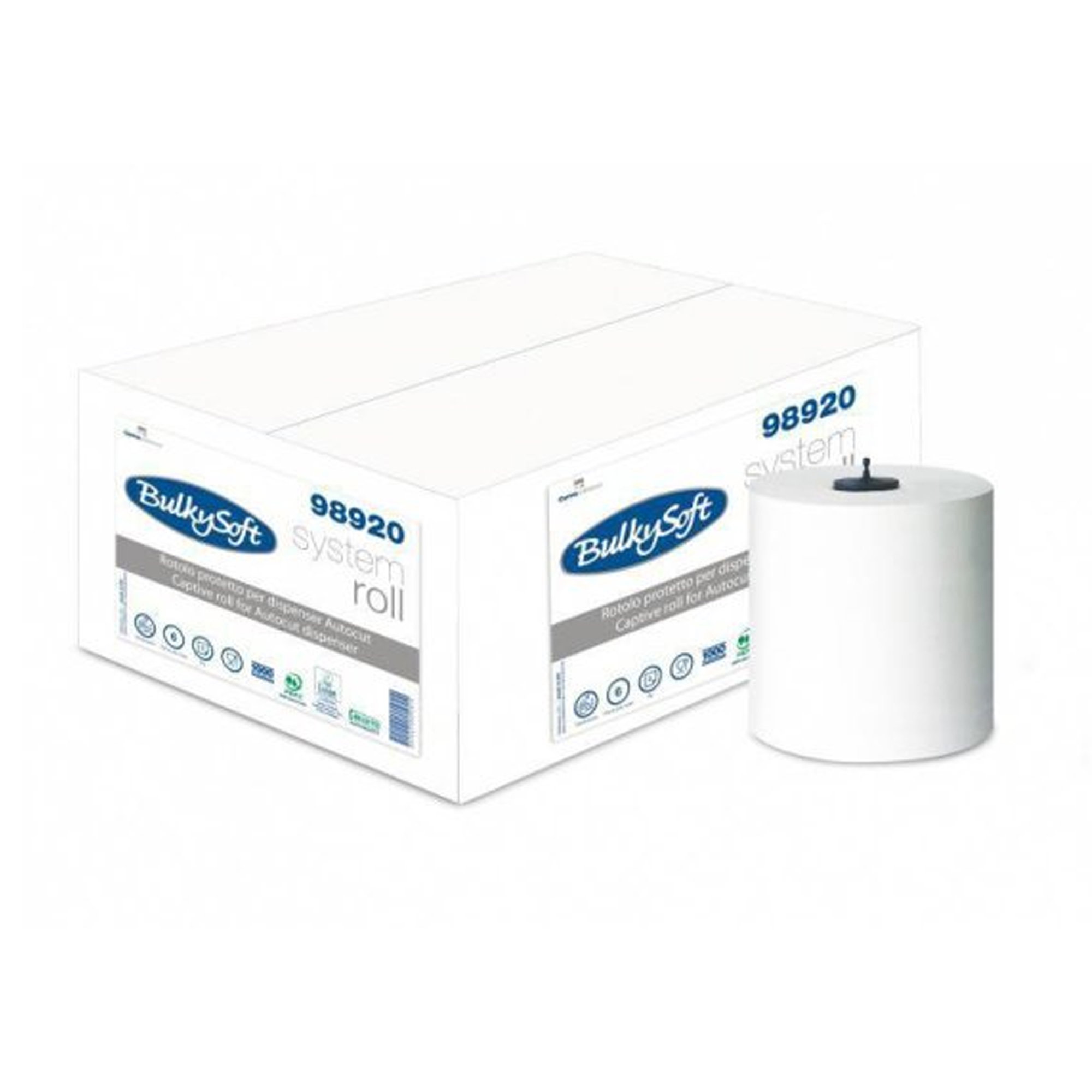 Papierhandtuchrollen | 150 m | 2-lagig | Zellstoff | BulkySoft 98920