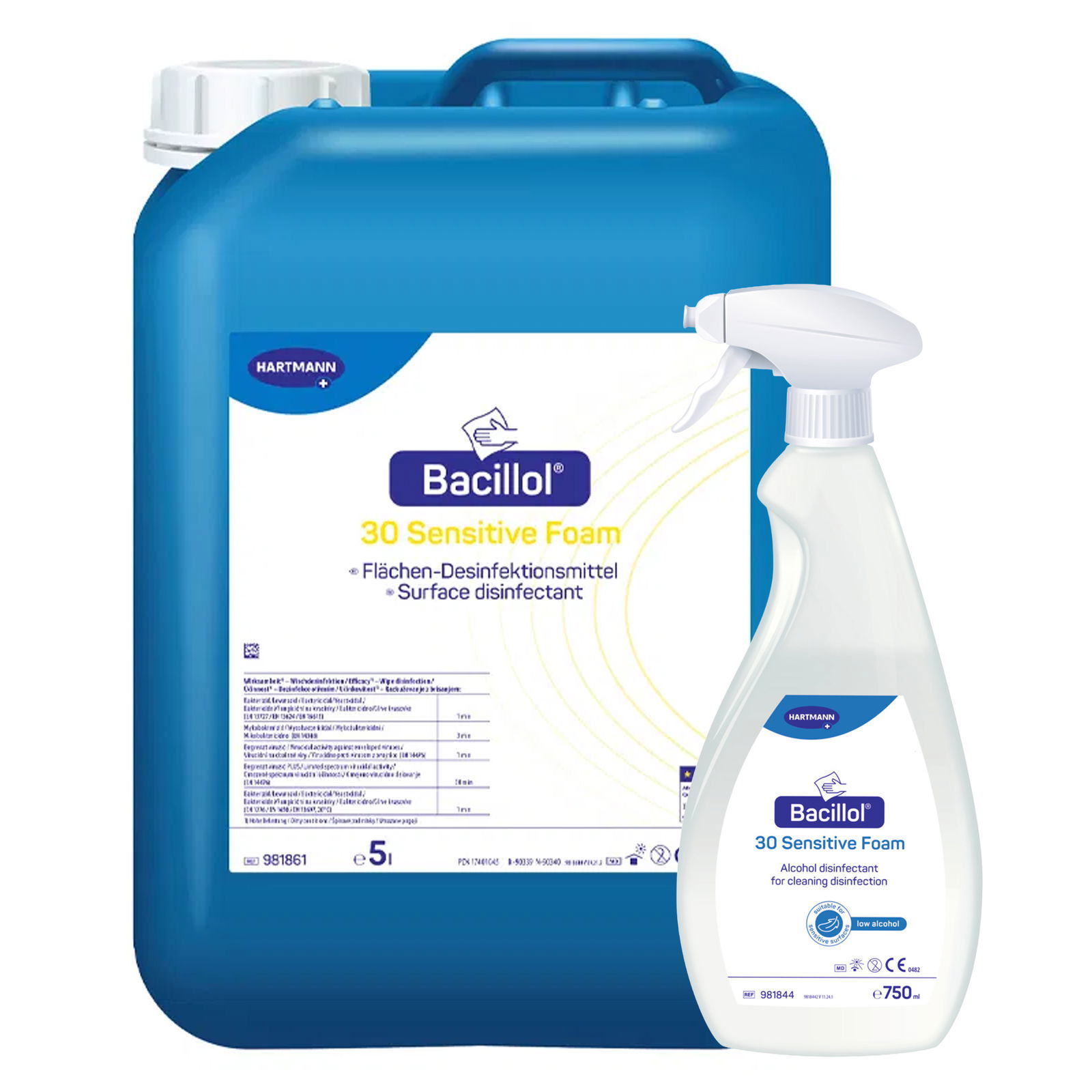 Bacillol 30 Sensitive Foam surface disinfectant 750 ml spray bottle