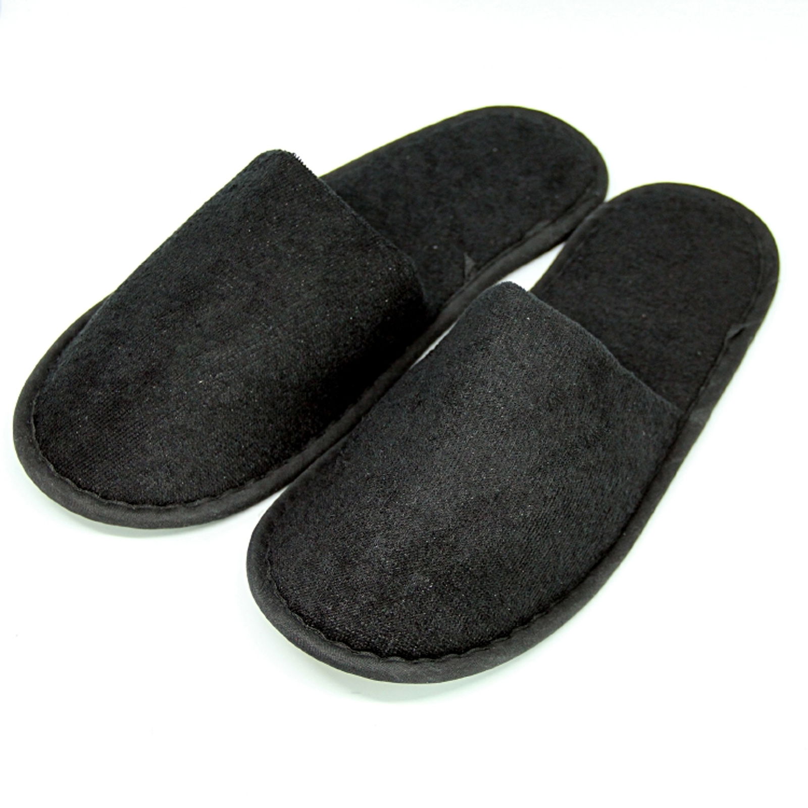 100 paia di ciabatte per hotel, nere, chiuse, lunghe 29 cm, in spugna