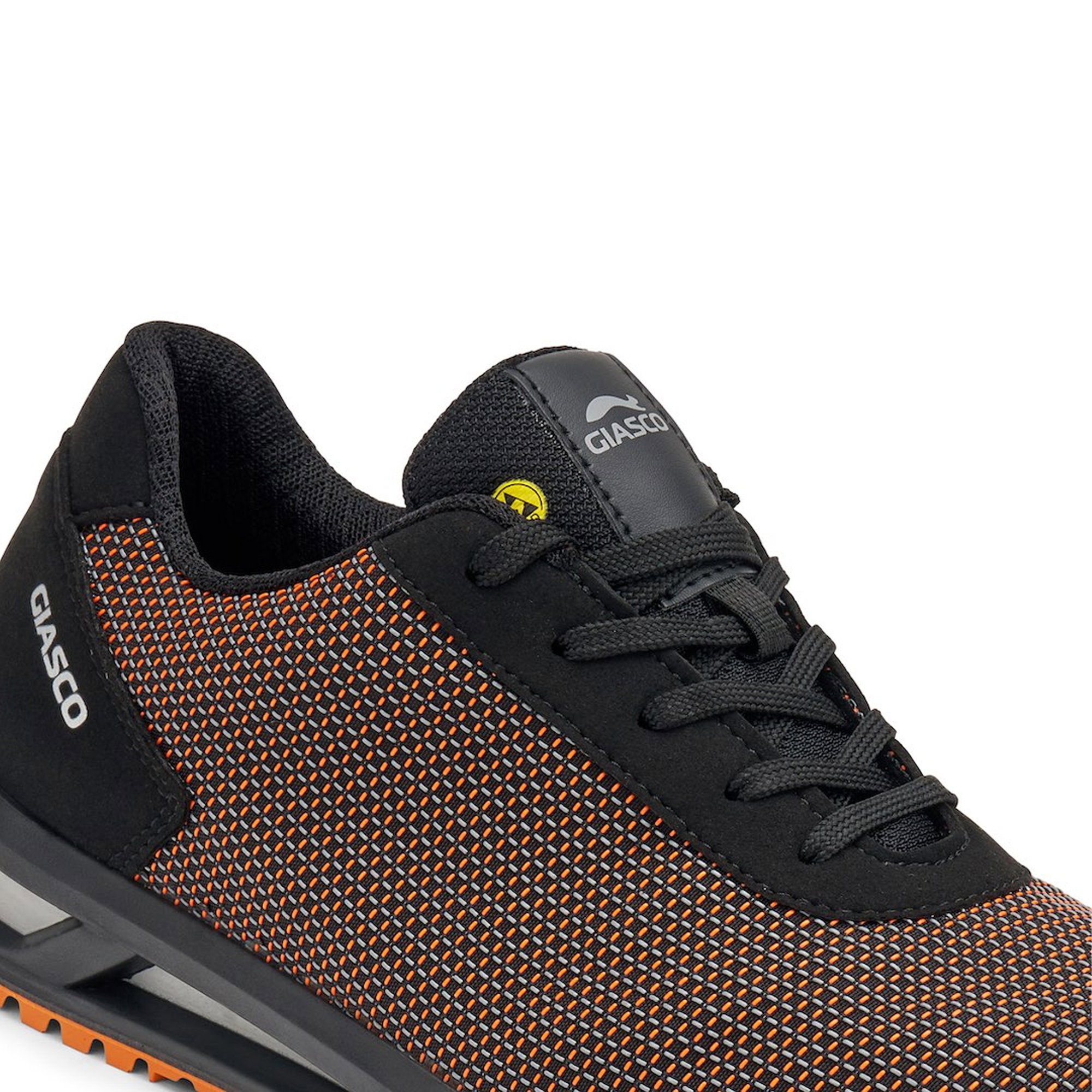 Sneaker, Lace-up, Mesh, Schwarz-Orange, GASCO