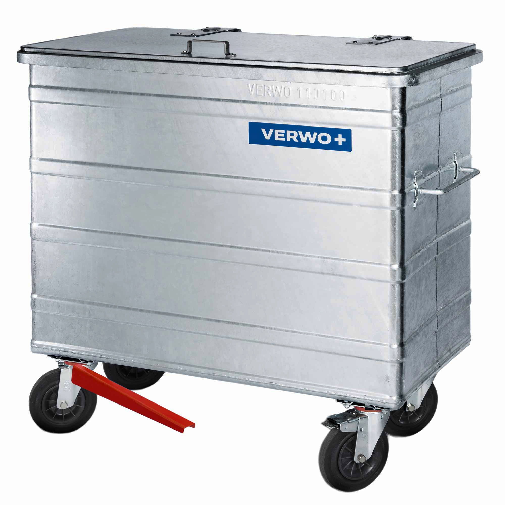 800 Liter Stahlcontainer mit Fusspedal VERWO