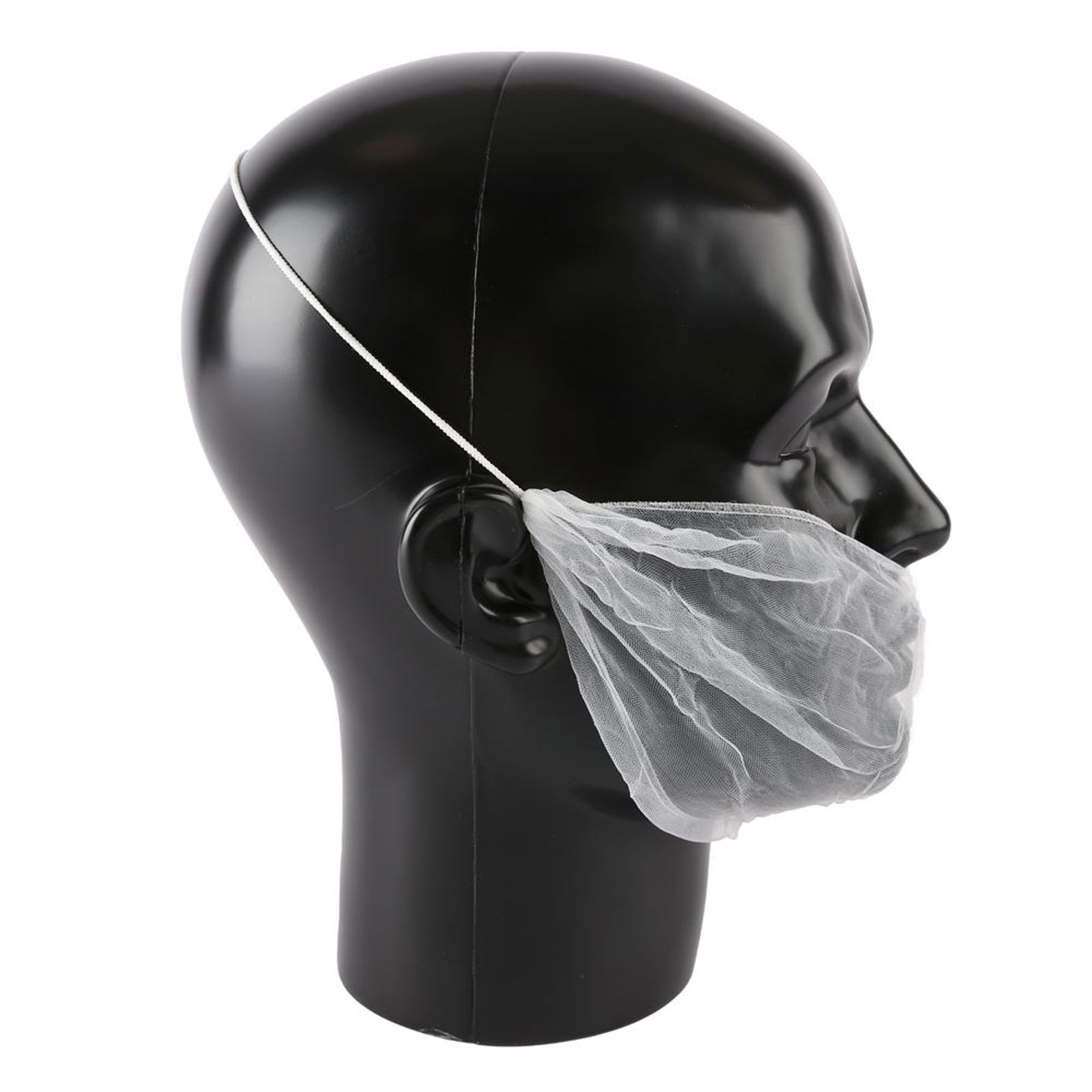 Beard cover with head elastic micromesh nylon white
