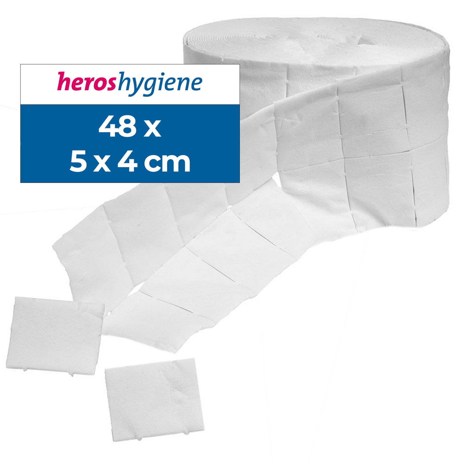 Cellulose swabs on roll 5 x 4 cm