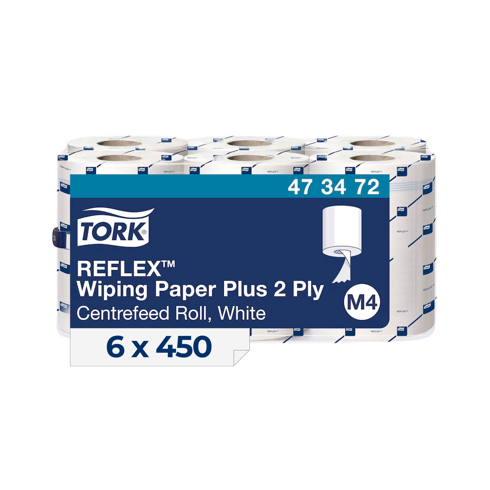 Tork 473472 Reinigungsrollen M4 2-lagig Innenabrollung