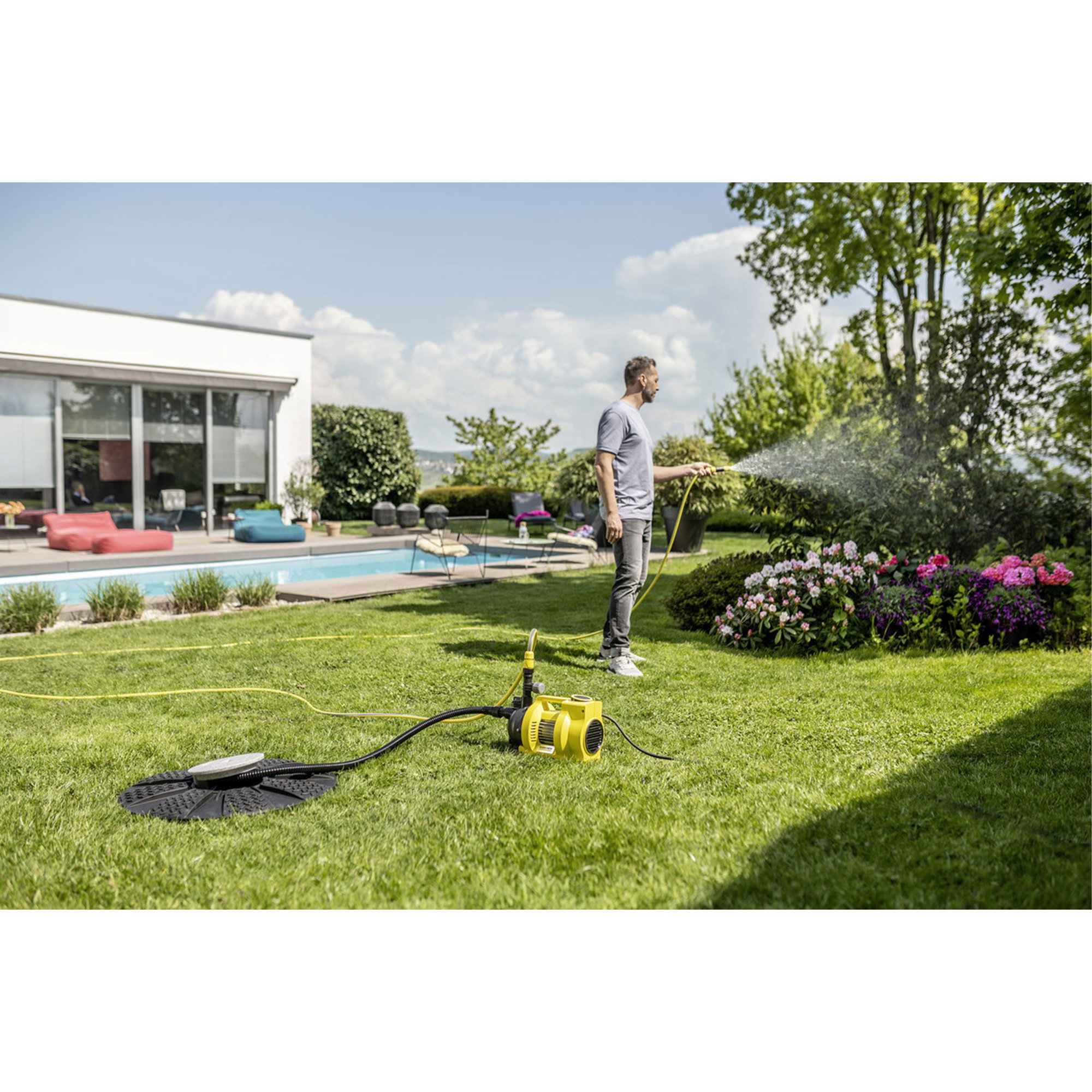 Garten, Gartengerät, Gartenschlauch, Rasenbewässerung, Hochdruckreiniger