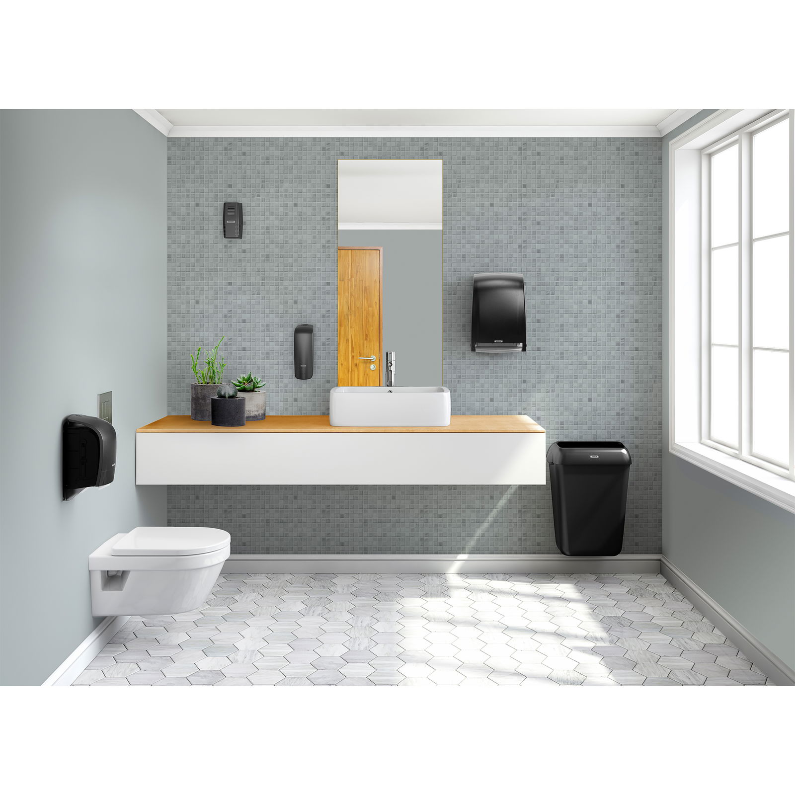 Waste bin 50 liters black KATRIN 92285