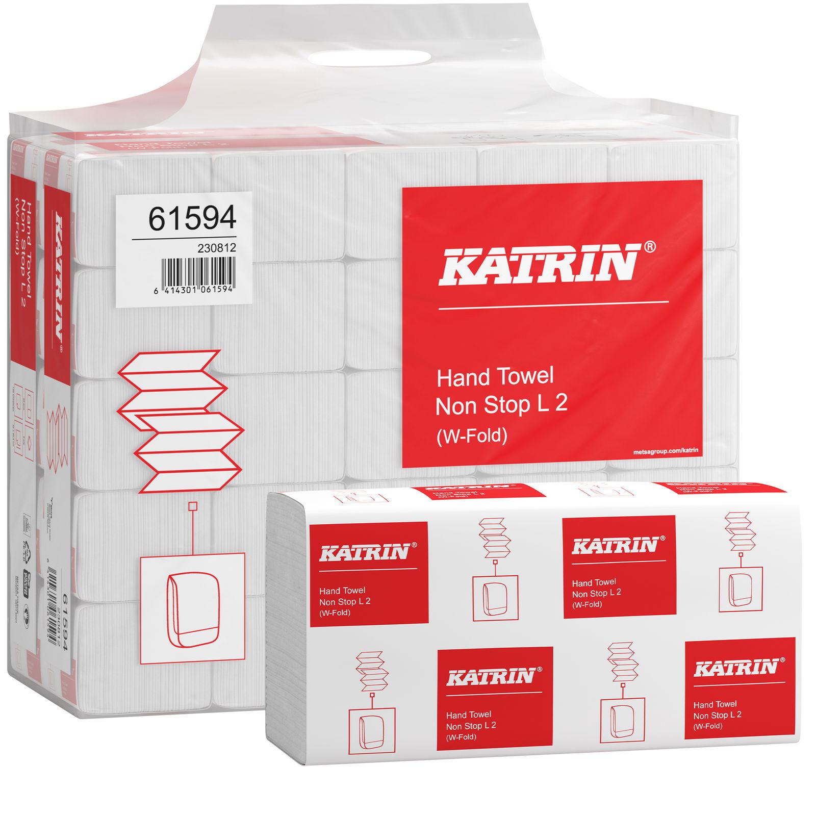 Asciugamani di carta piega a W 3 veli in cellulosa Katrin 61594