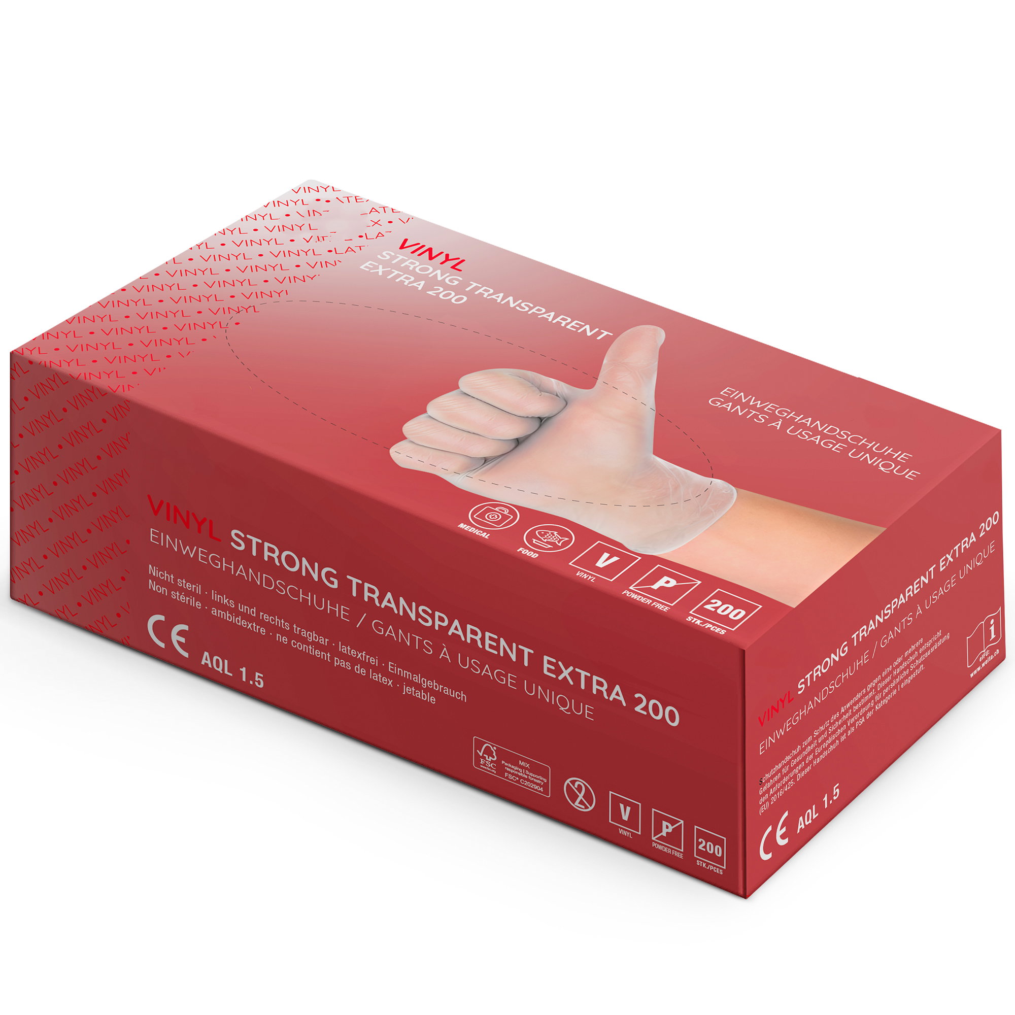 Gants jetables en vinyle | non poudrés | non stériles | Vinyl Strong Extra 200