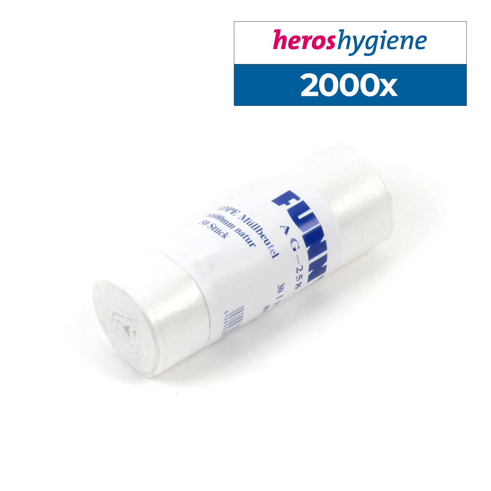 Funny AG-258 Müllbeutel HDPE transparent 30l 2000 Stück
