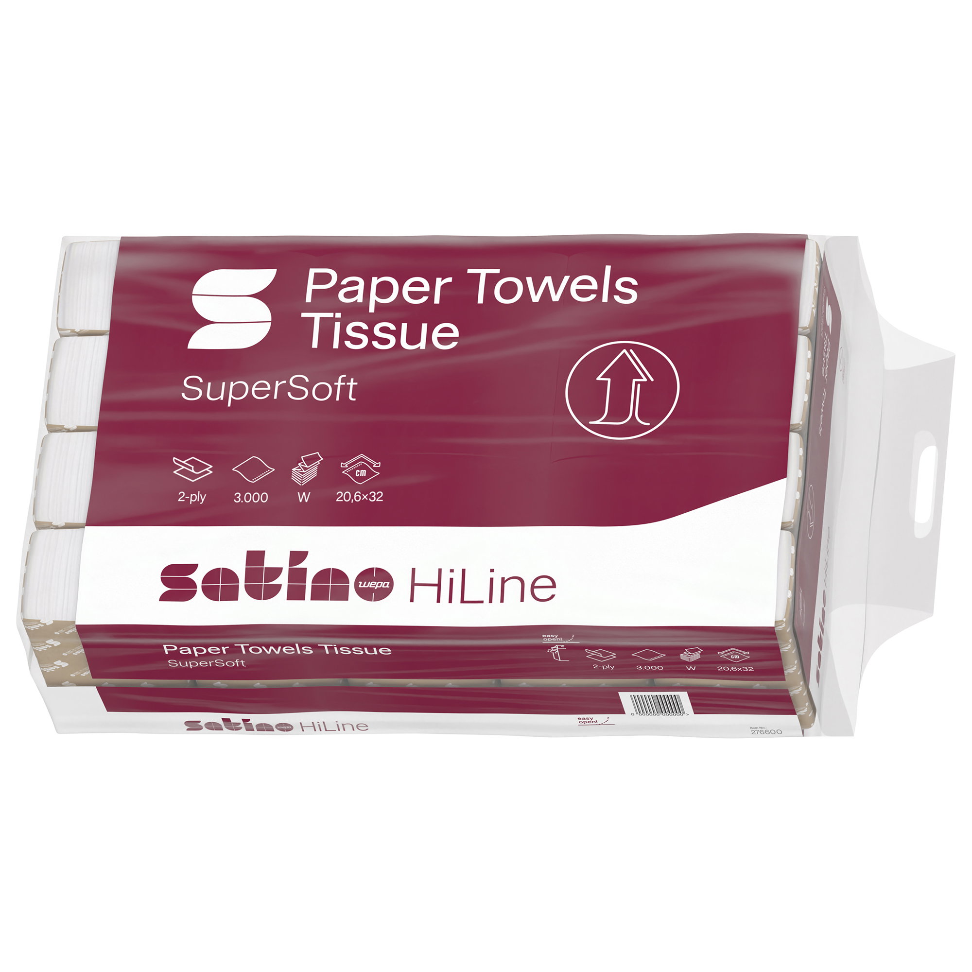 Papierhandtücher W-Falz | 2-lagig | Zellstoff | satino HiLine 276600