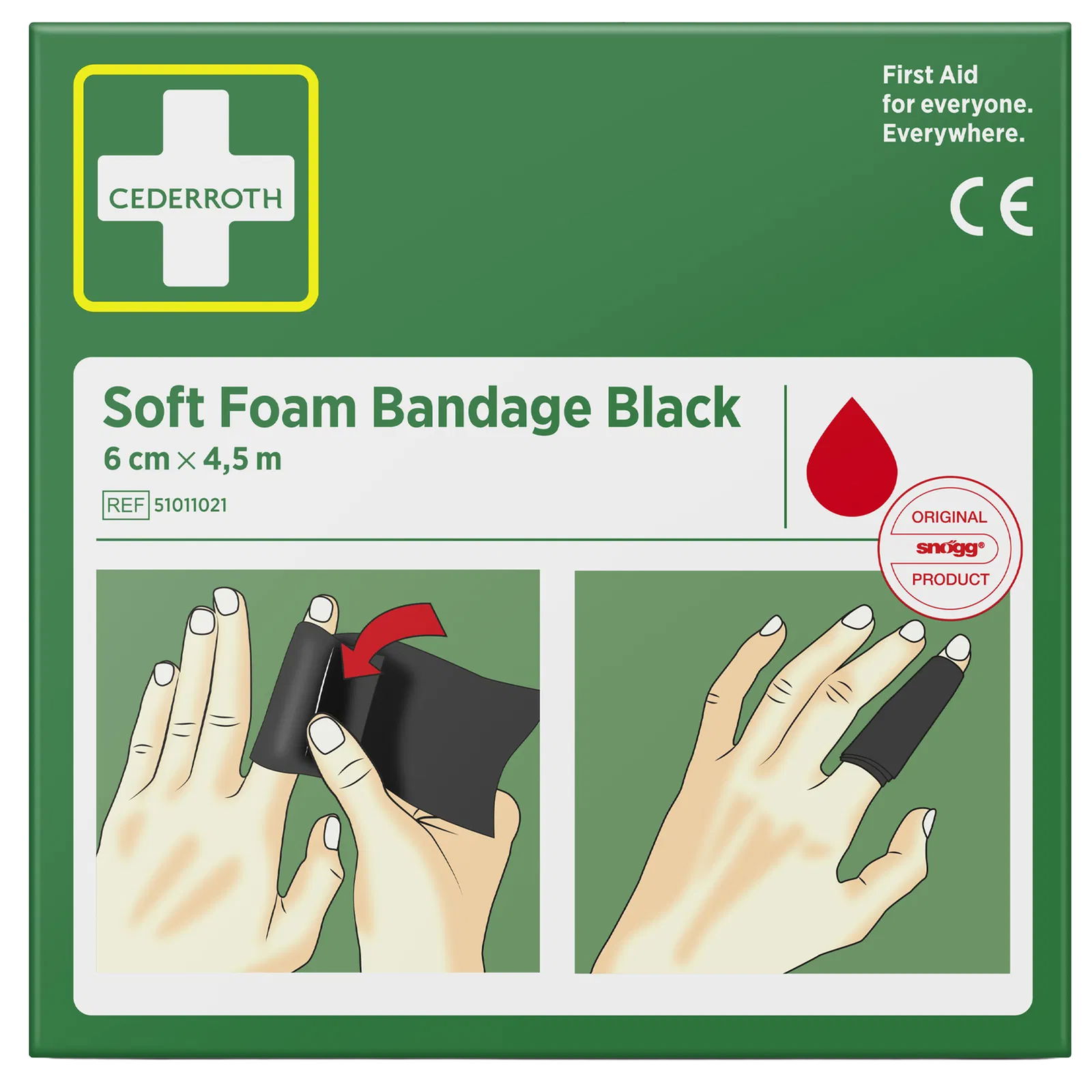 Schaumstoffverband schwarz Cederroth 51011021 6 cm x 4.5 m