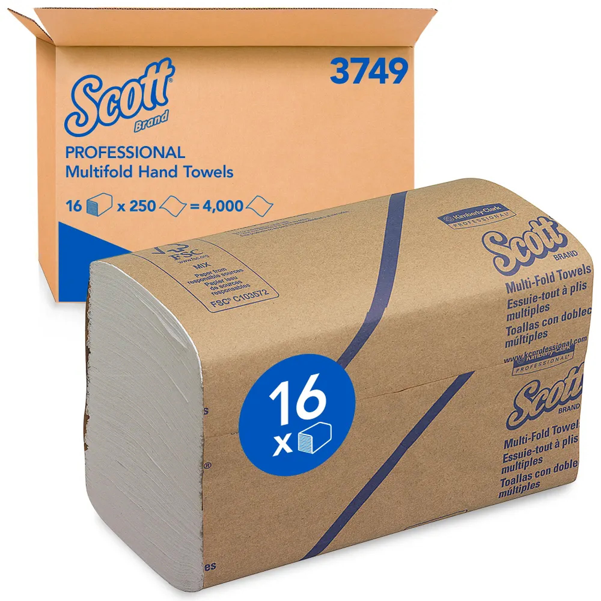 Papierhandtücher M-Falz | 1-lagig | Recycling | Scott 3749