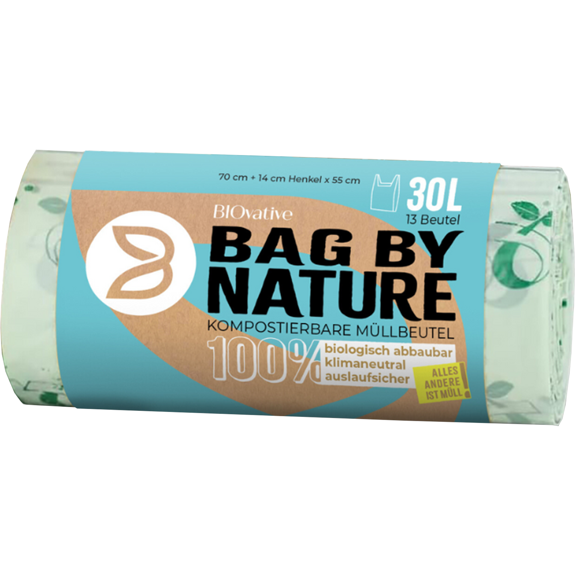 Bio-Abfallsäcke 30 l | mit Griff | Maisstärke | BIOvative