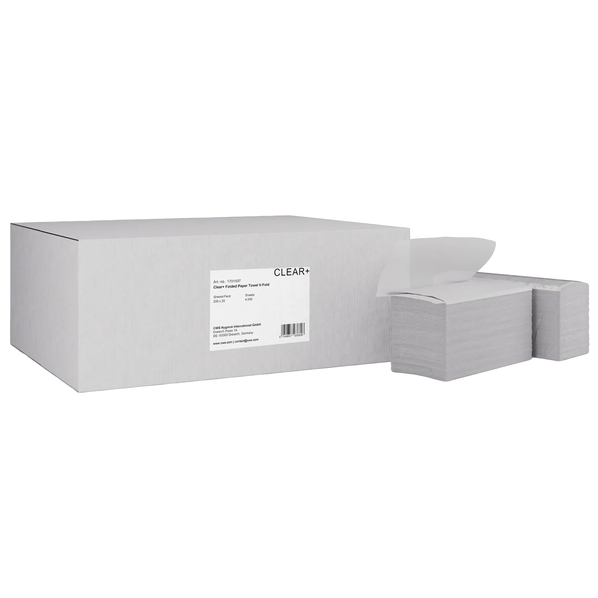 Papierhandtücher V-Falz | 2-lagig | Zellstoff | Clear+