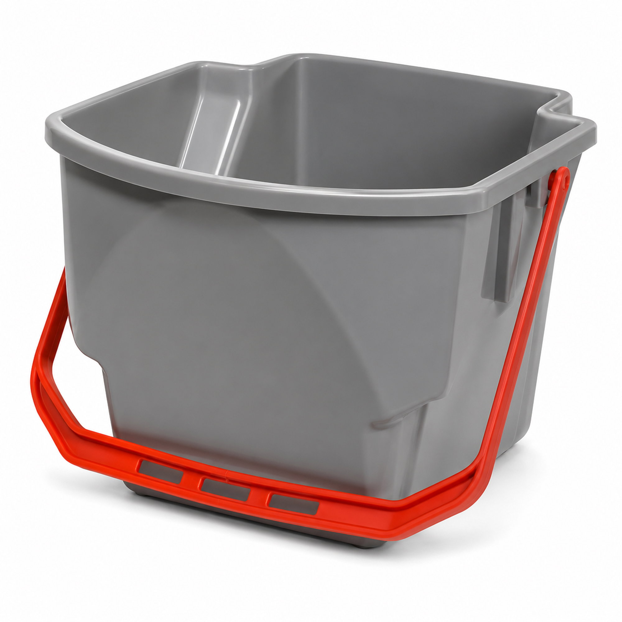 Mülleimer, Eimer, Küchenbehälter, grau, rot