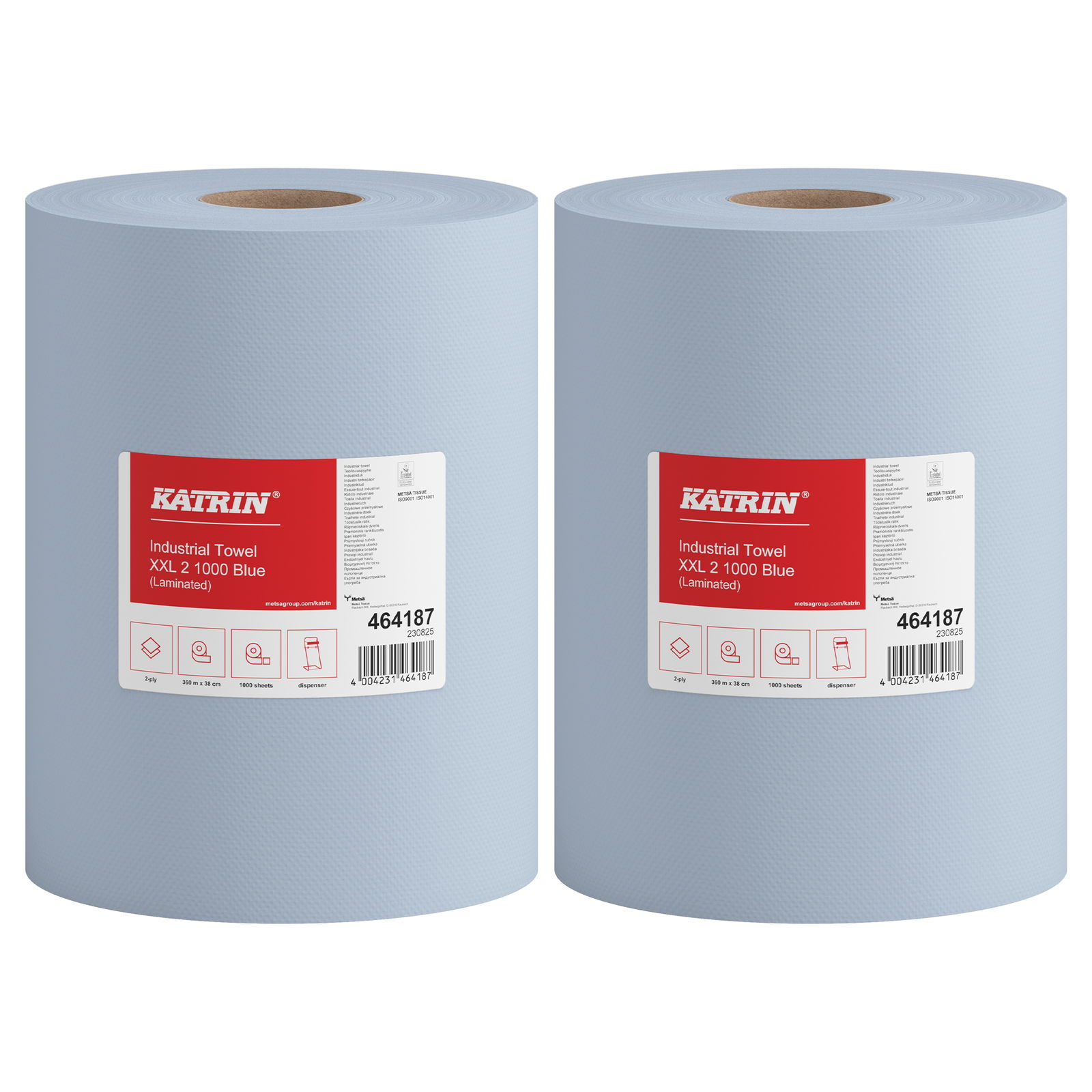 Rotolo industriale per pulizia Katrin 464187 XXL 1000 fogli 2 veli con incollaggio intermedio blu