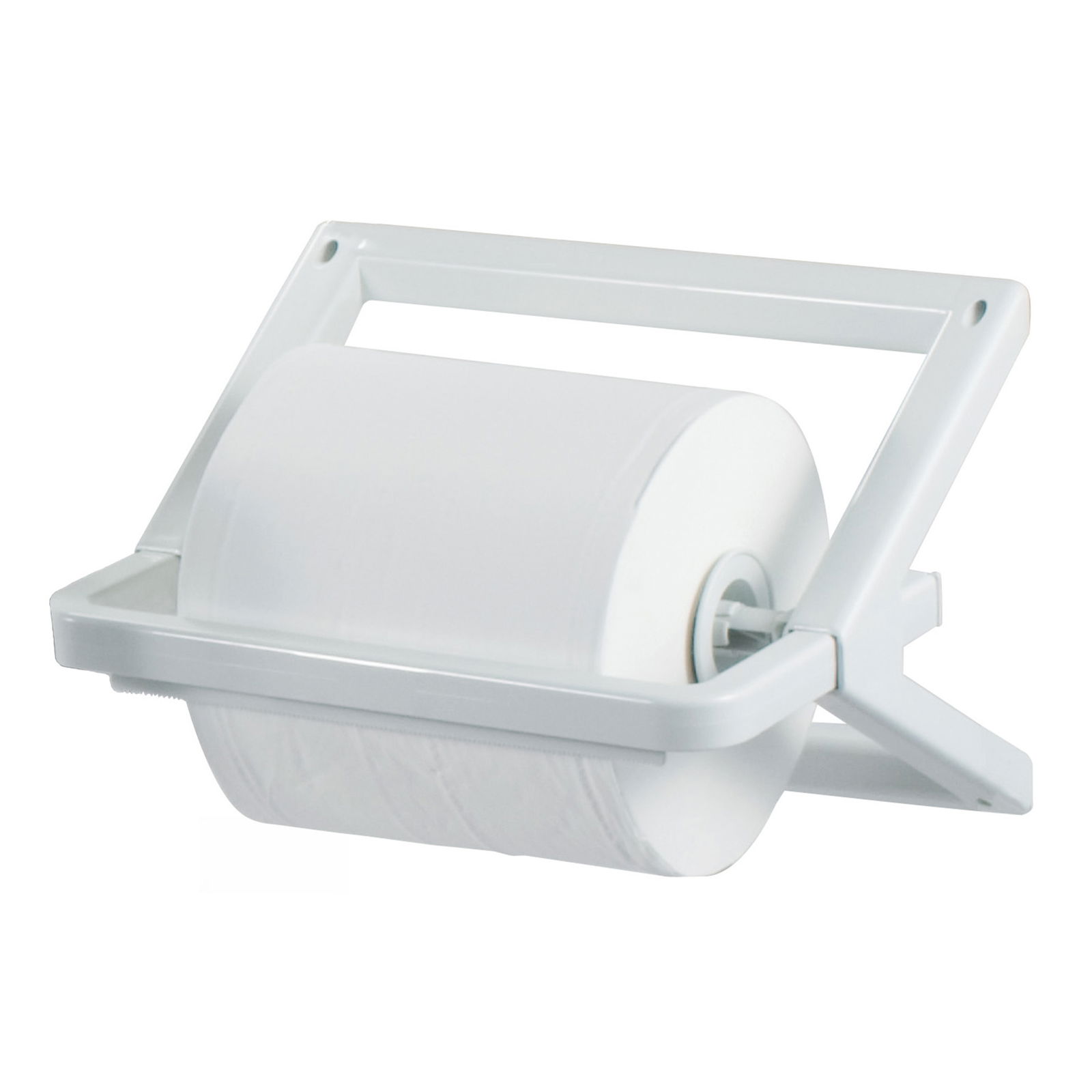 Clear+ 1701673 Industrie Rollenpapierspender für Tisch- oder Wandmontage