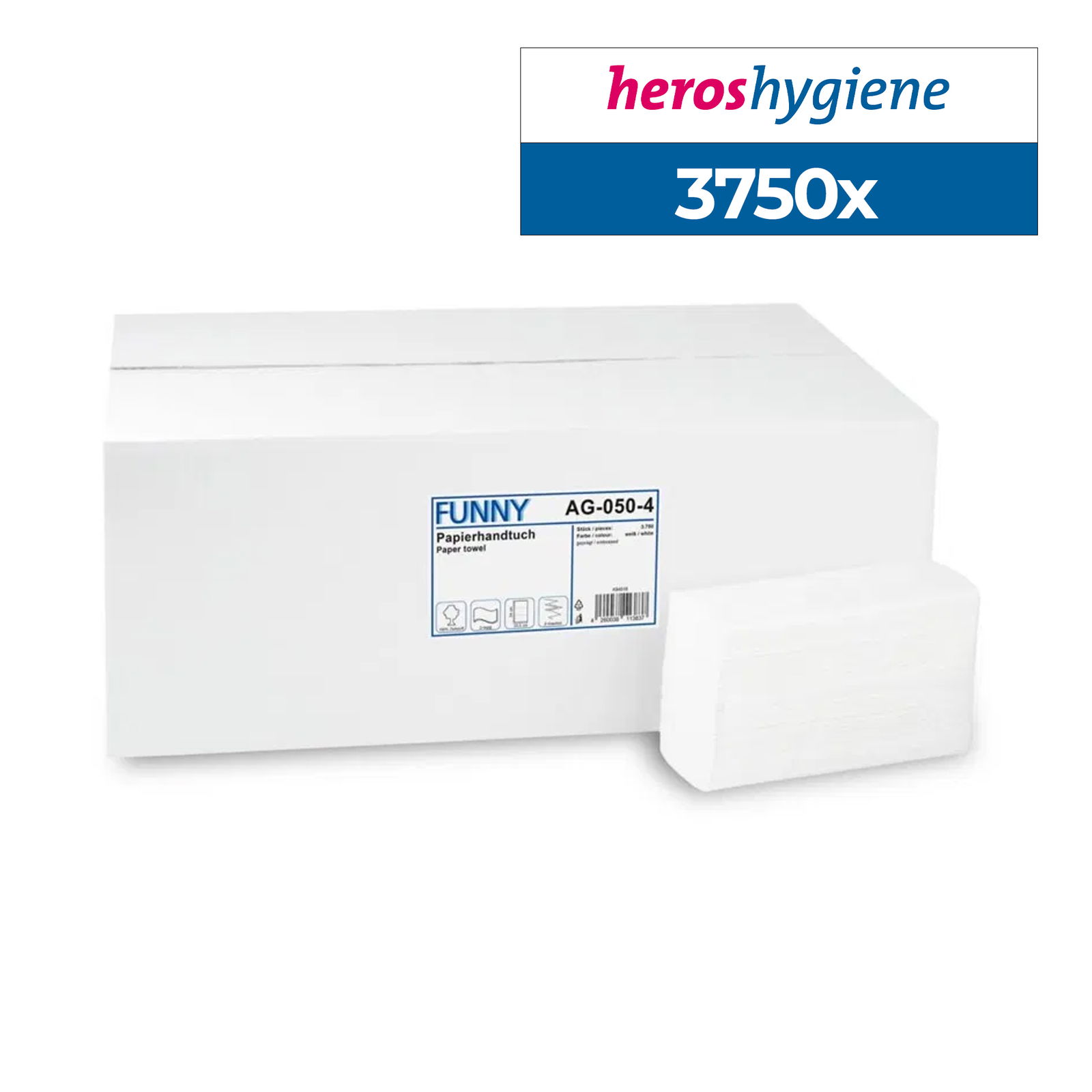 Funny AG-050-4 Papierhandtuch Z-Falz 2-lagig 3750 Blatt