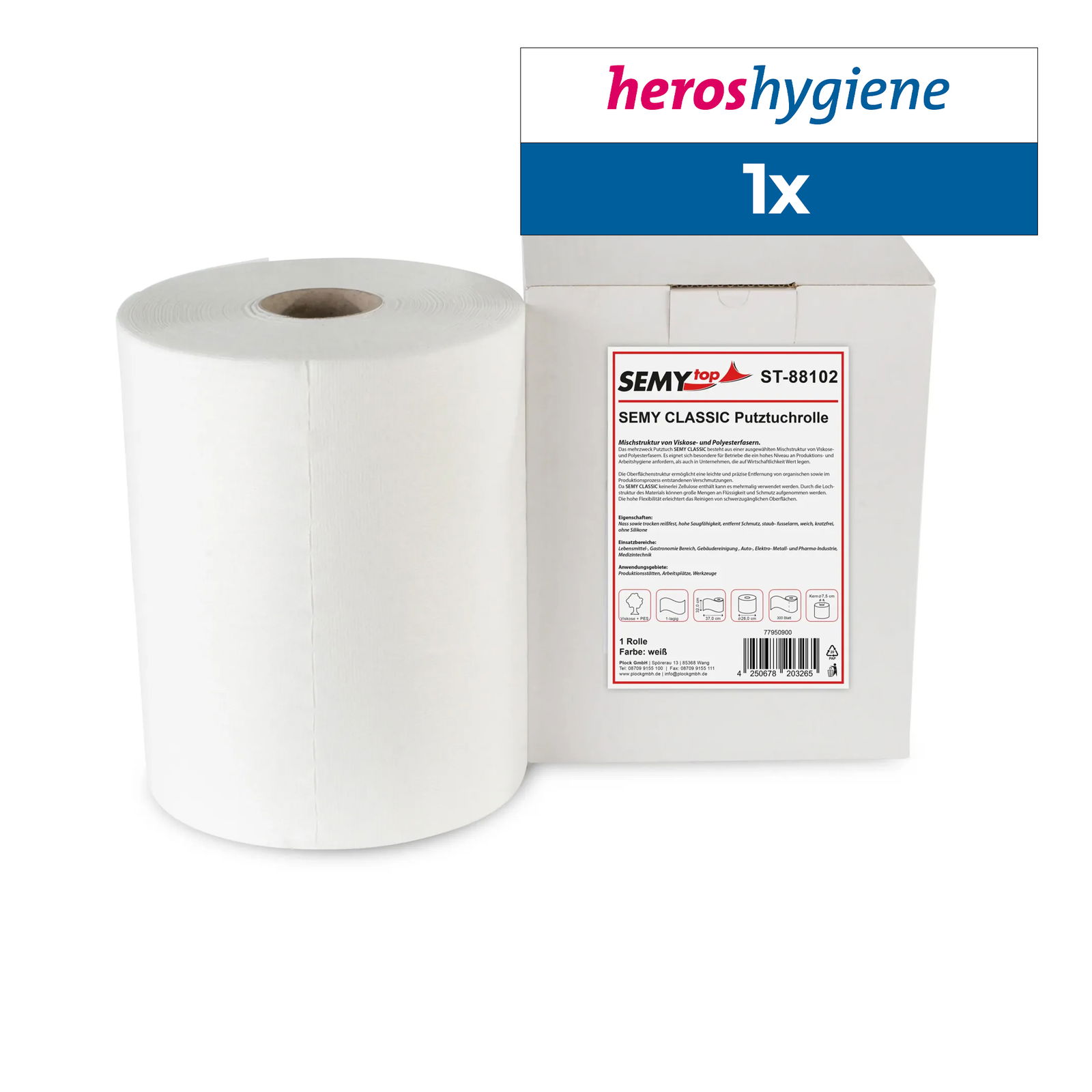 SemyTop ST-88102 Semy Classic Reinigungsrolle weiss Rolle