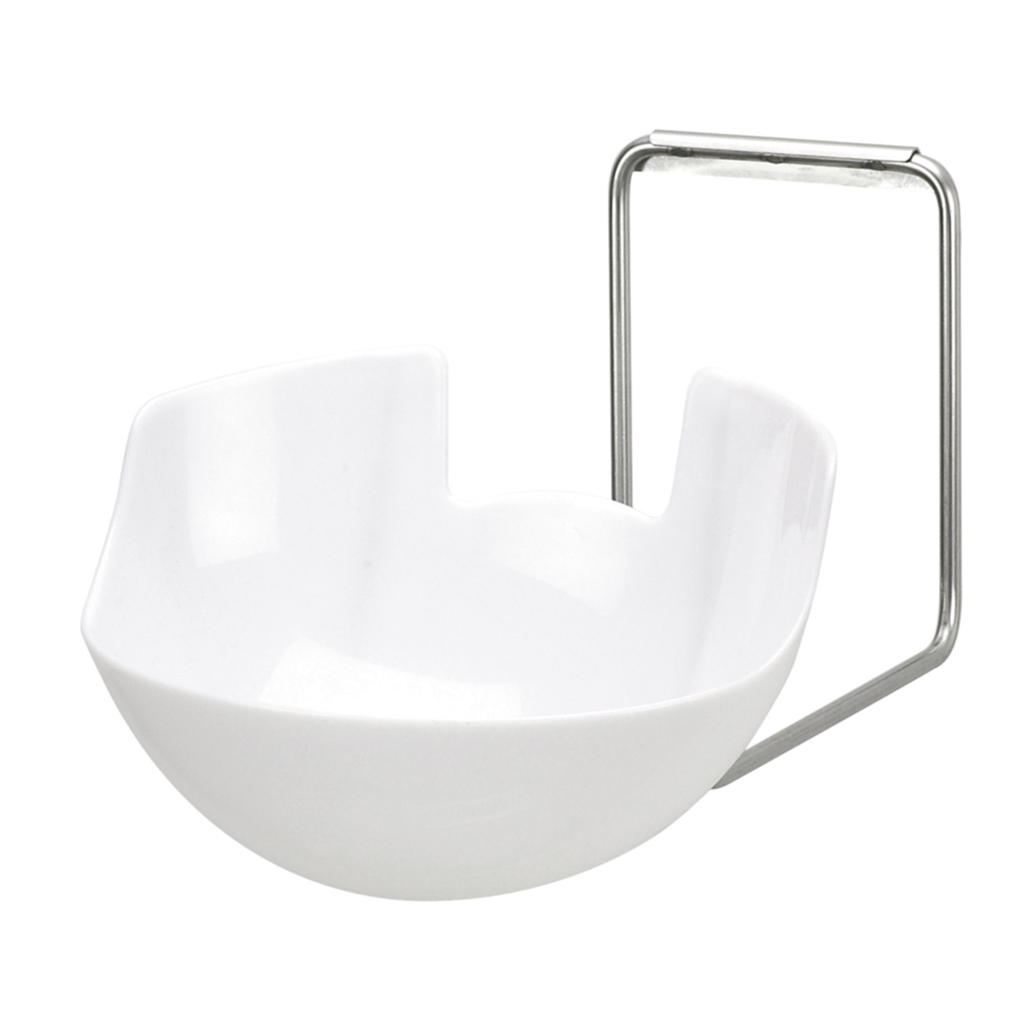 Schale, Küchenzubehör, weiße Schüssel, Edelstahlgriff, Salatschüssel?