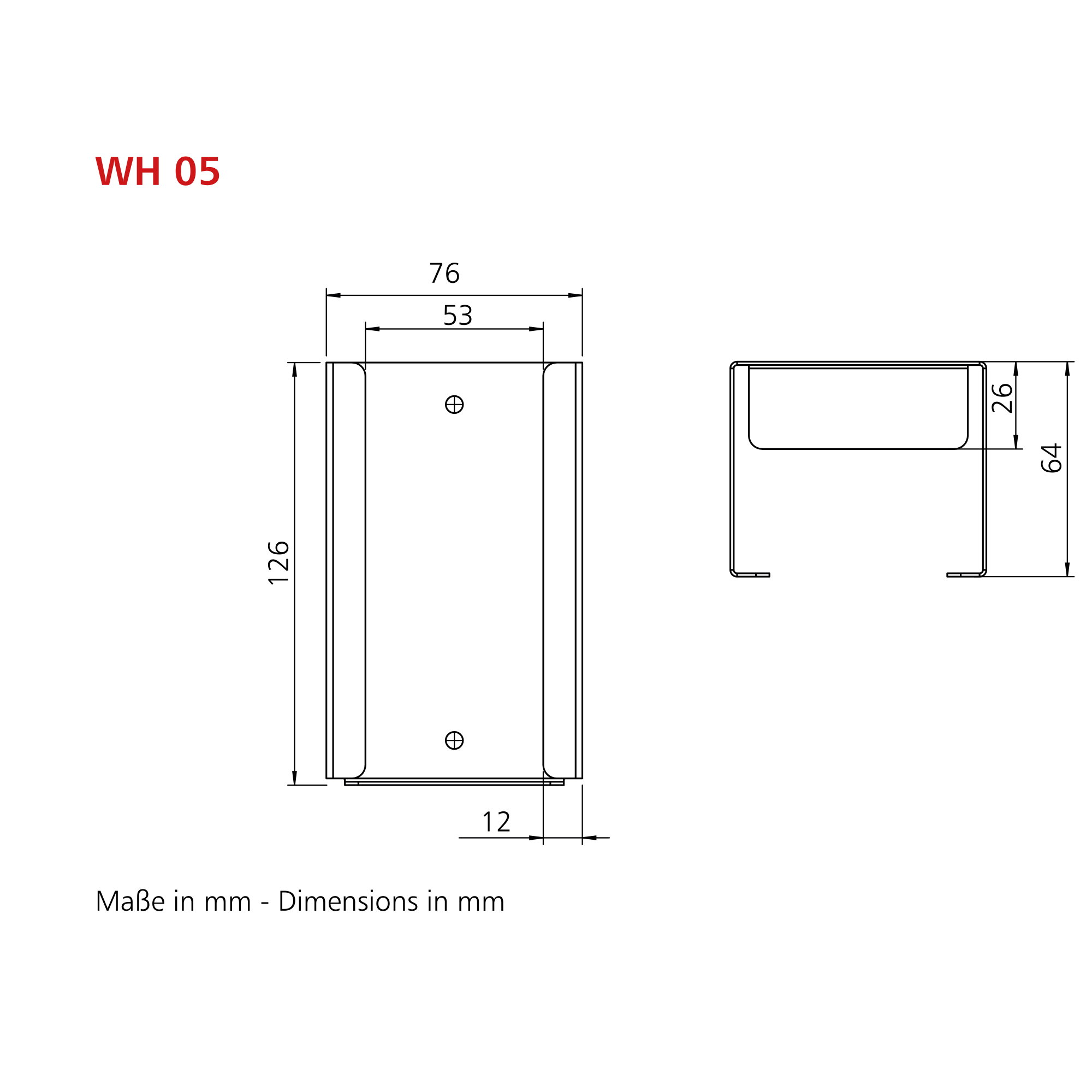Gehäuse, Technisches Zeichnung, Maßangaben, Baugruppe, Seitenansichten