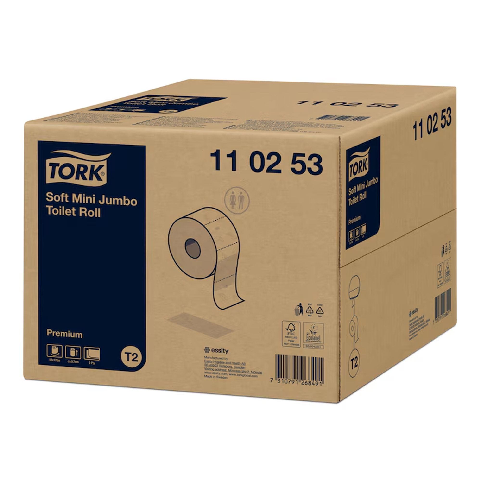 Papier toilette, rouleau géant | 2 épaisseurs | Recyclé | 170 m | Tork 110253 T2