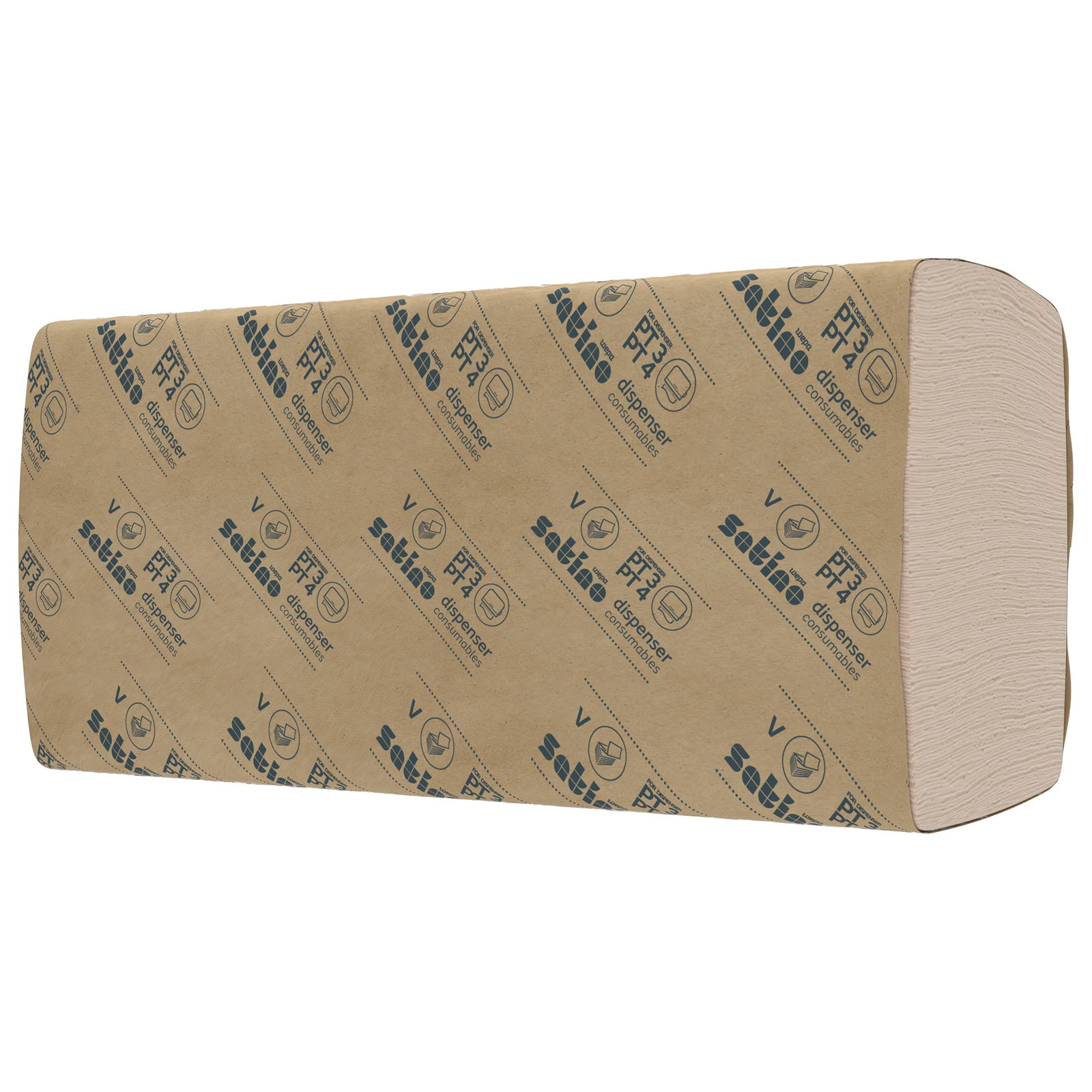 Essuie-mains en papier pliage V 2 plis recyclé Satino PureSoft 278110