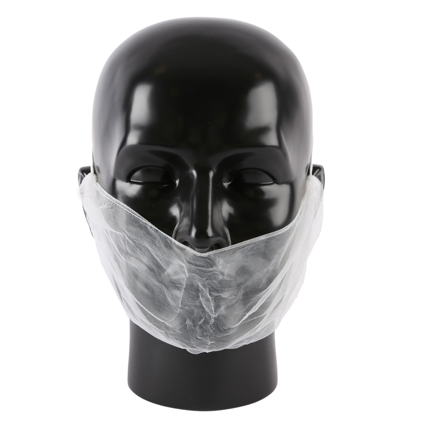 Beard cover with head elastic micromesh nylon white