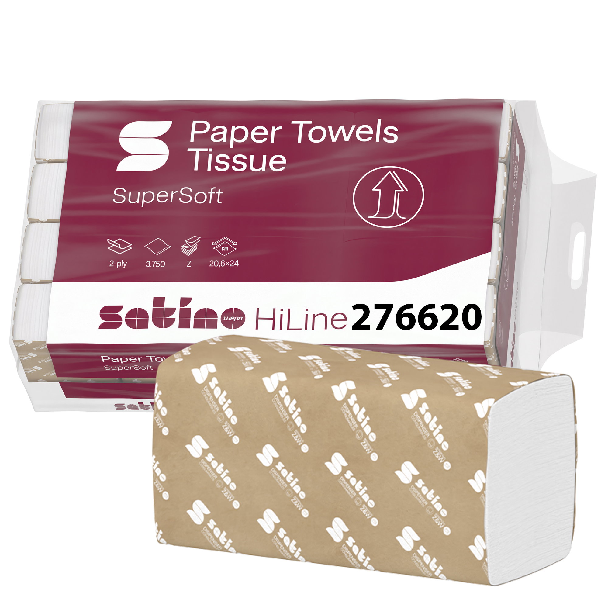 Papiertücher, Tissue, 2-Lagen, SuperSoft, HiLine