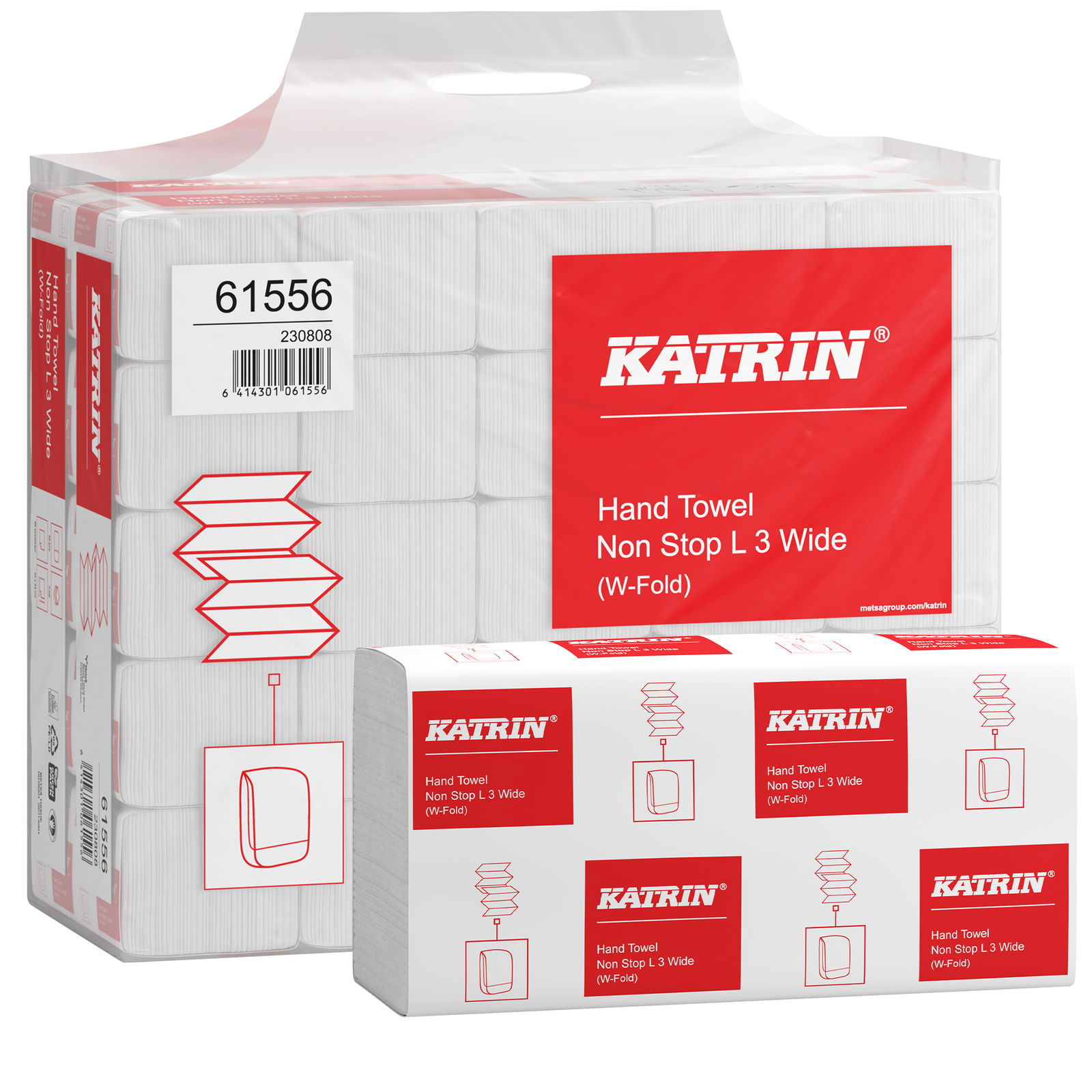 Asciugamani di carta piega a W 3 veli in cellulosa Katrin 61556