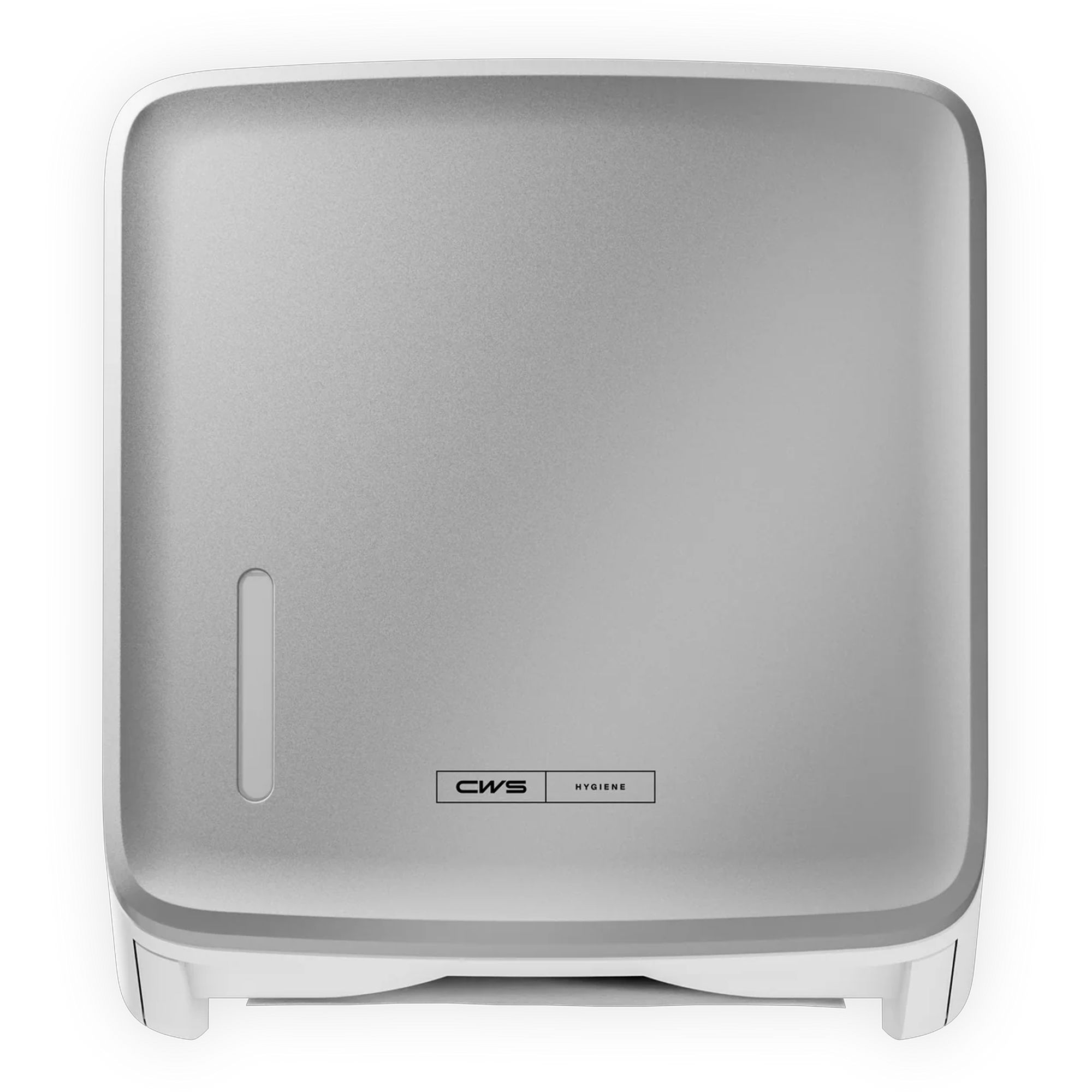 Papierhandtuchspender | Kunststoff | 300 Blatt | Silber | mit Schloss | CWS PureLine