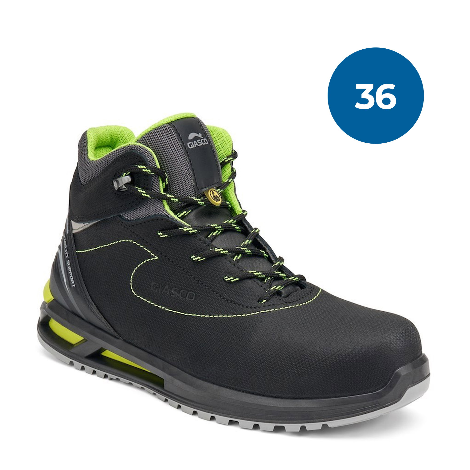 Haltbare Wanderschuhe, Wanderschuh, Gummisohle, Neon grün Accents, Midcut Stiefel