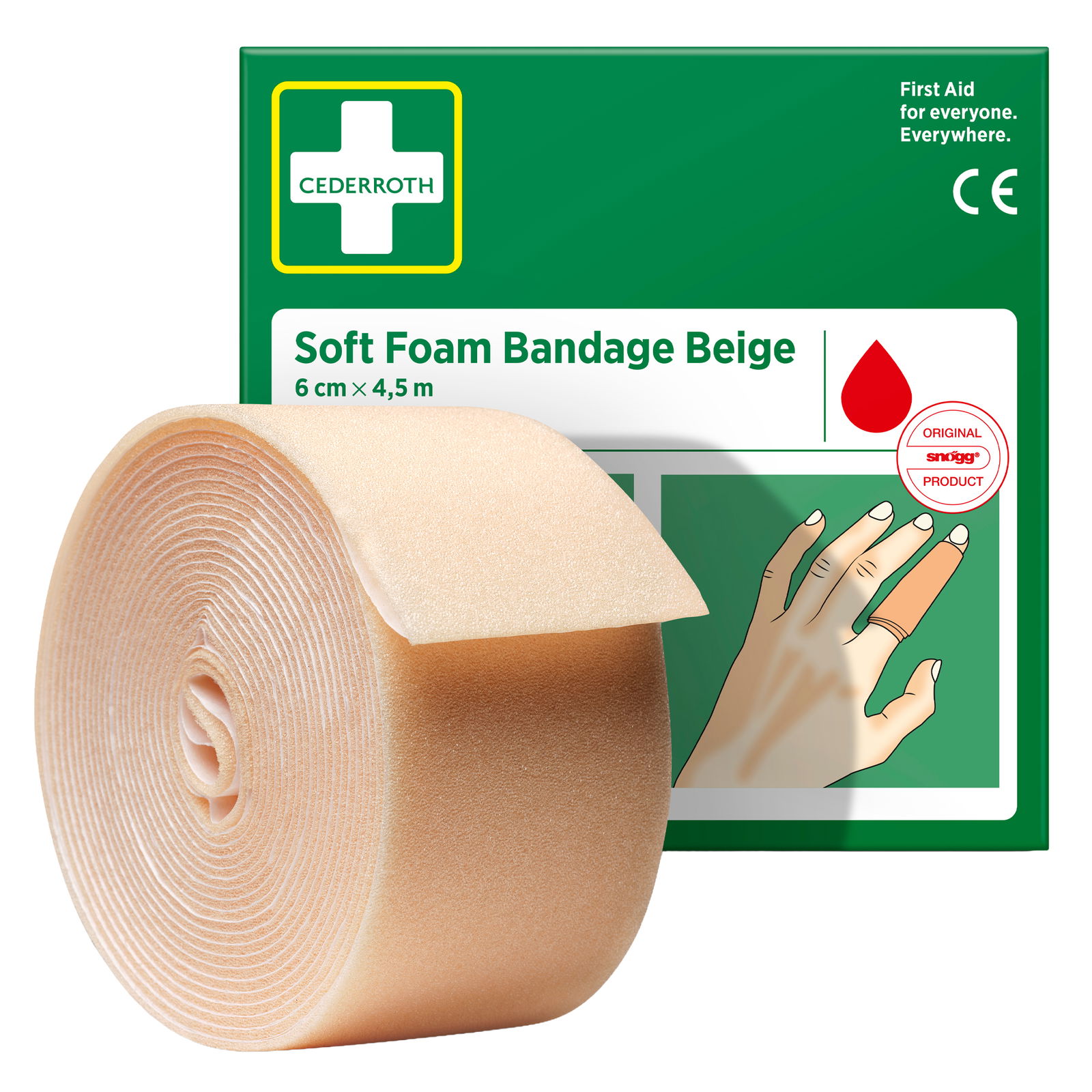 Benda in schiuma beige 6 cm x 4,5 m Cederroth