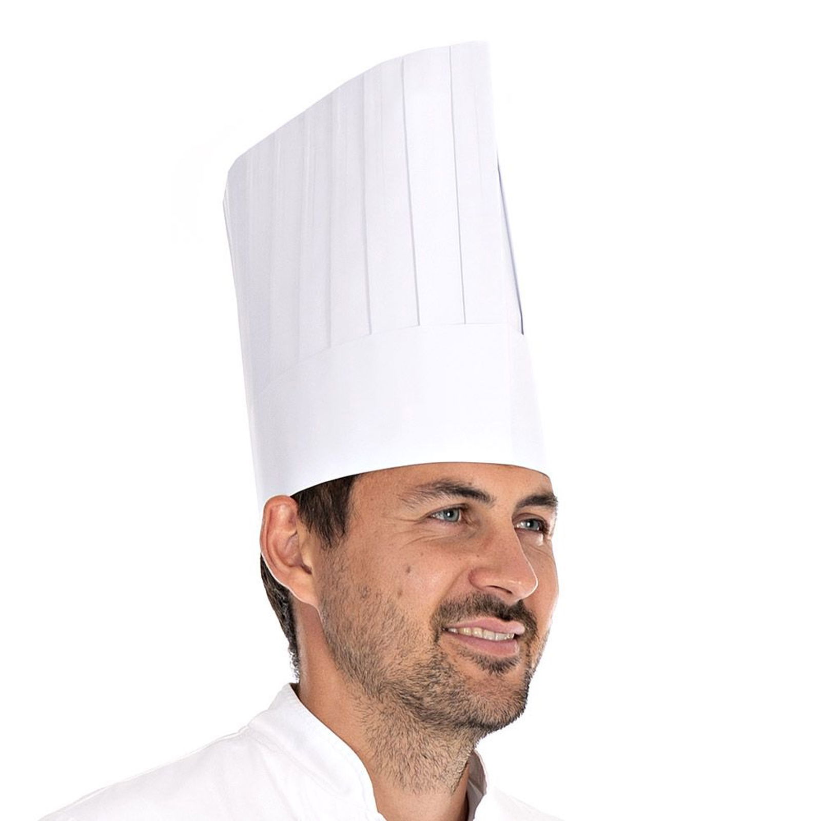 Excellent white chef's hat made of special crepe paper
