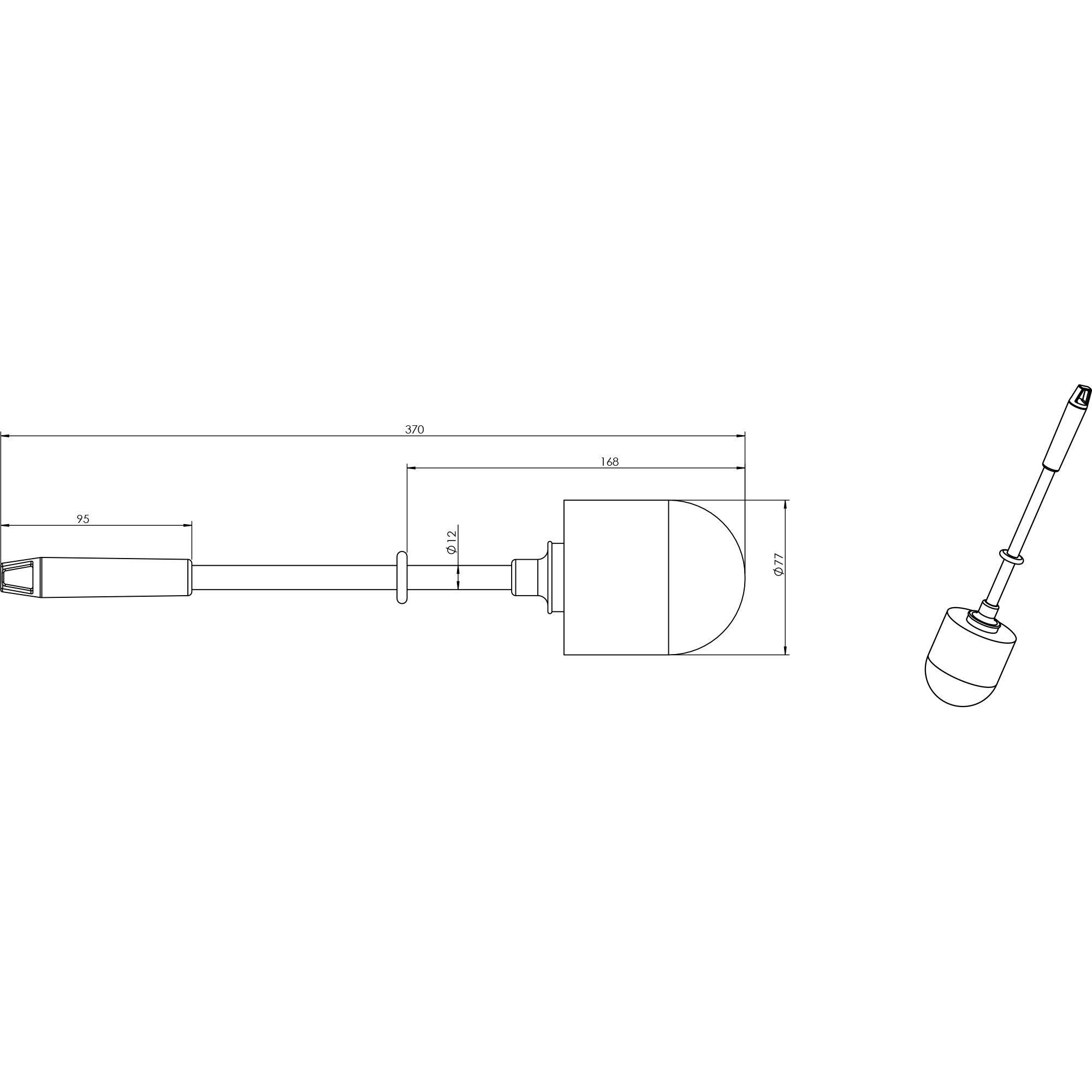 Scopino per WC nero | Plastica | Ø 75 mm | SanTRAL Classic WBU 2