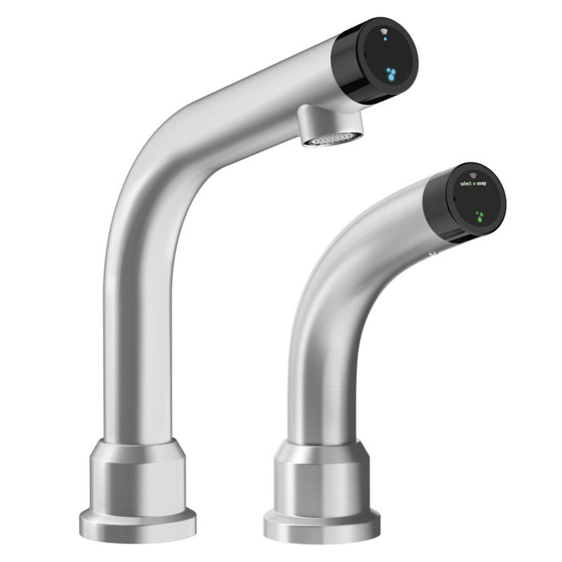 Armaturenset für Wasser / Seife berührungslos Edelstahl