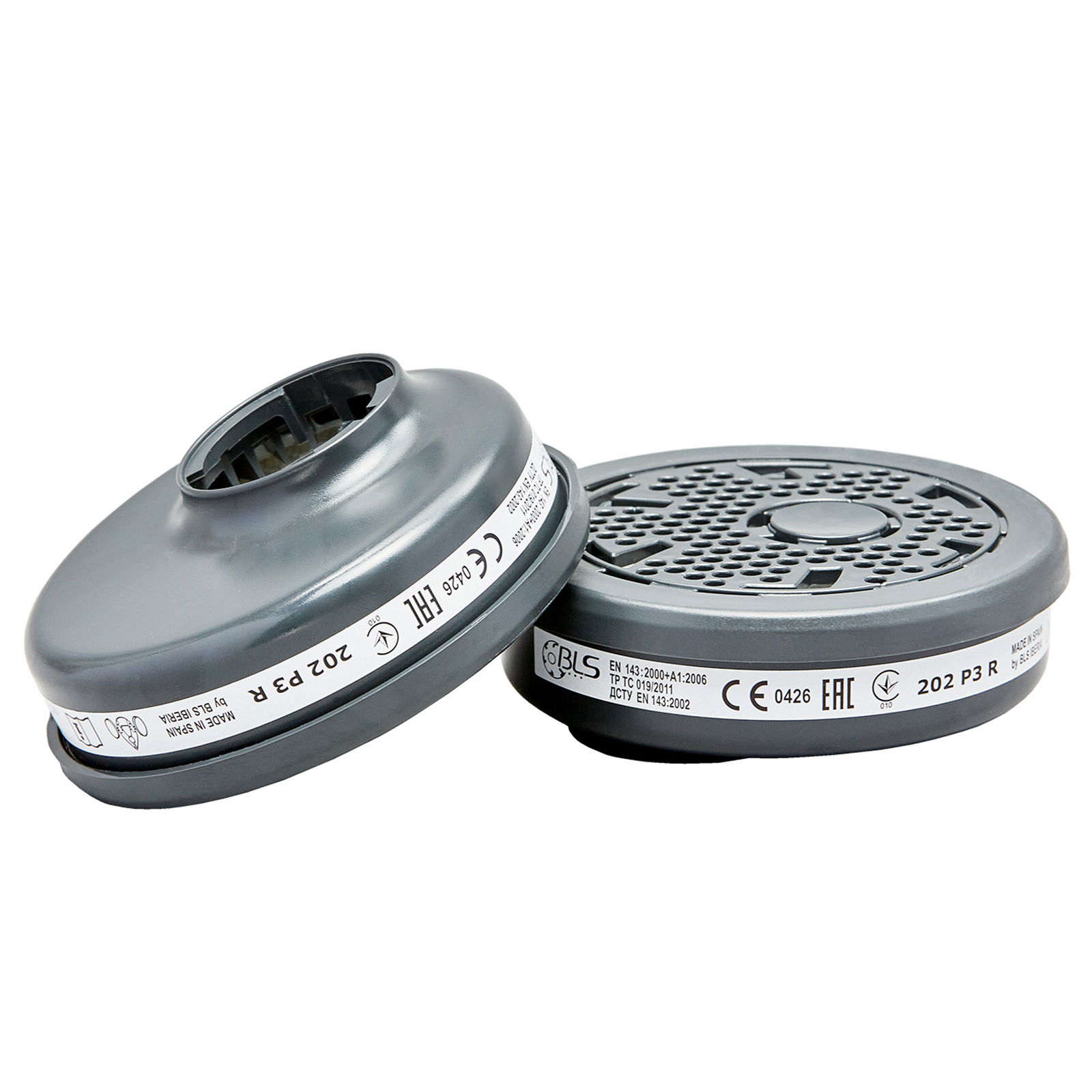 Atemschutzfilter BLS 202 P3R, Partikelfilter für Halbmasken, 8 Stück