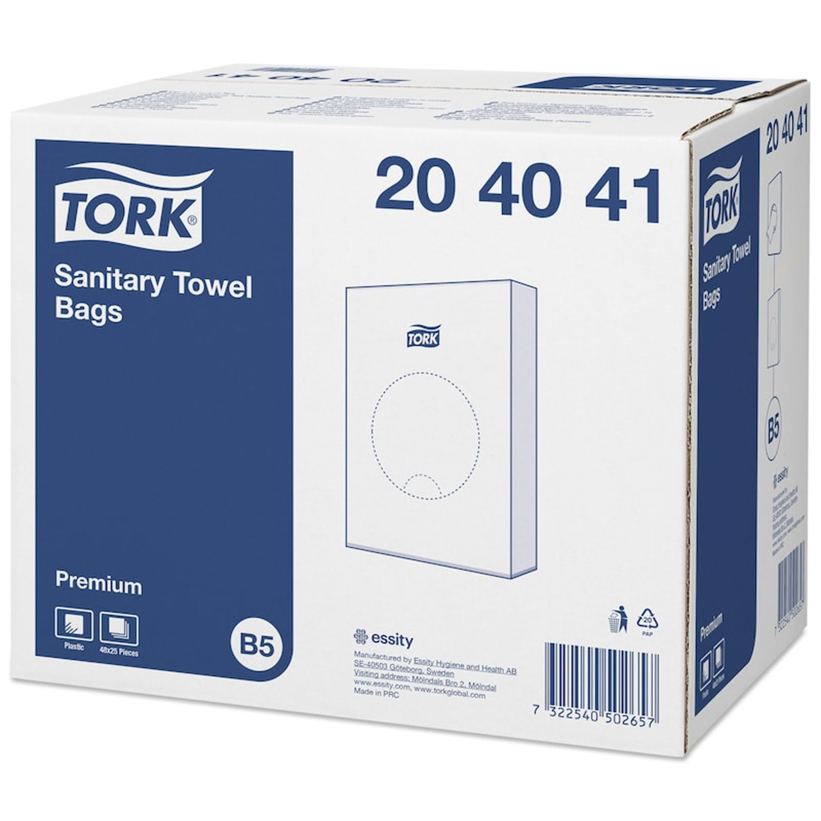 Tork 204041 B5 sanitary bags white