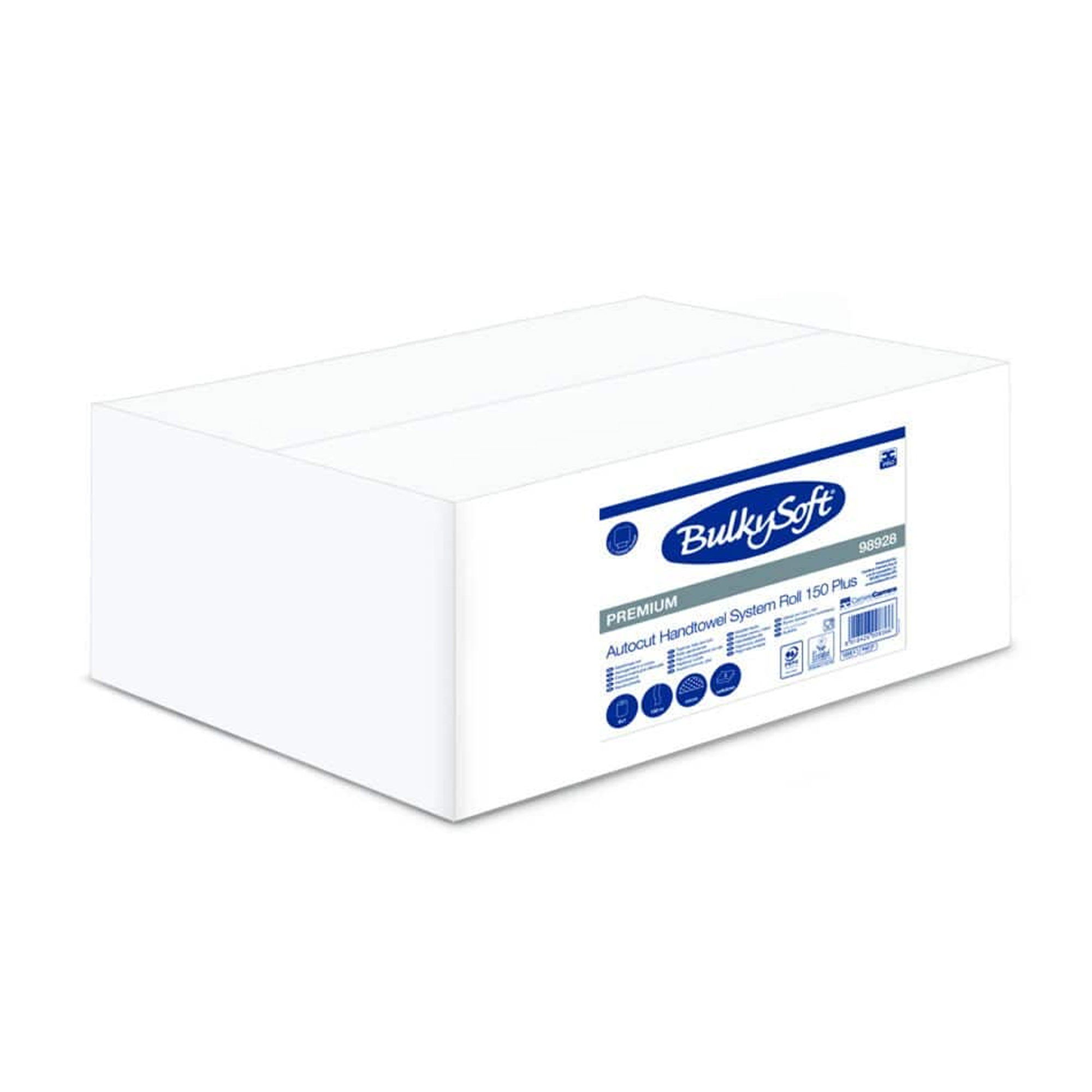Papierhandtuchrollen | 150 m | 2-lagig | Zellstoff | BulkySoft 98928 Premium Autocut