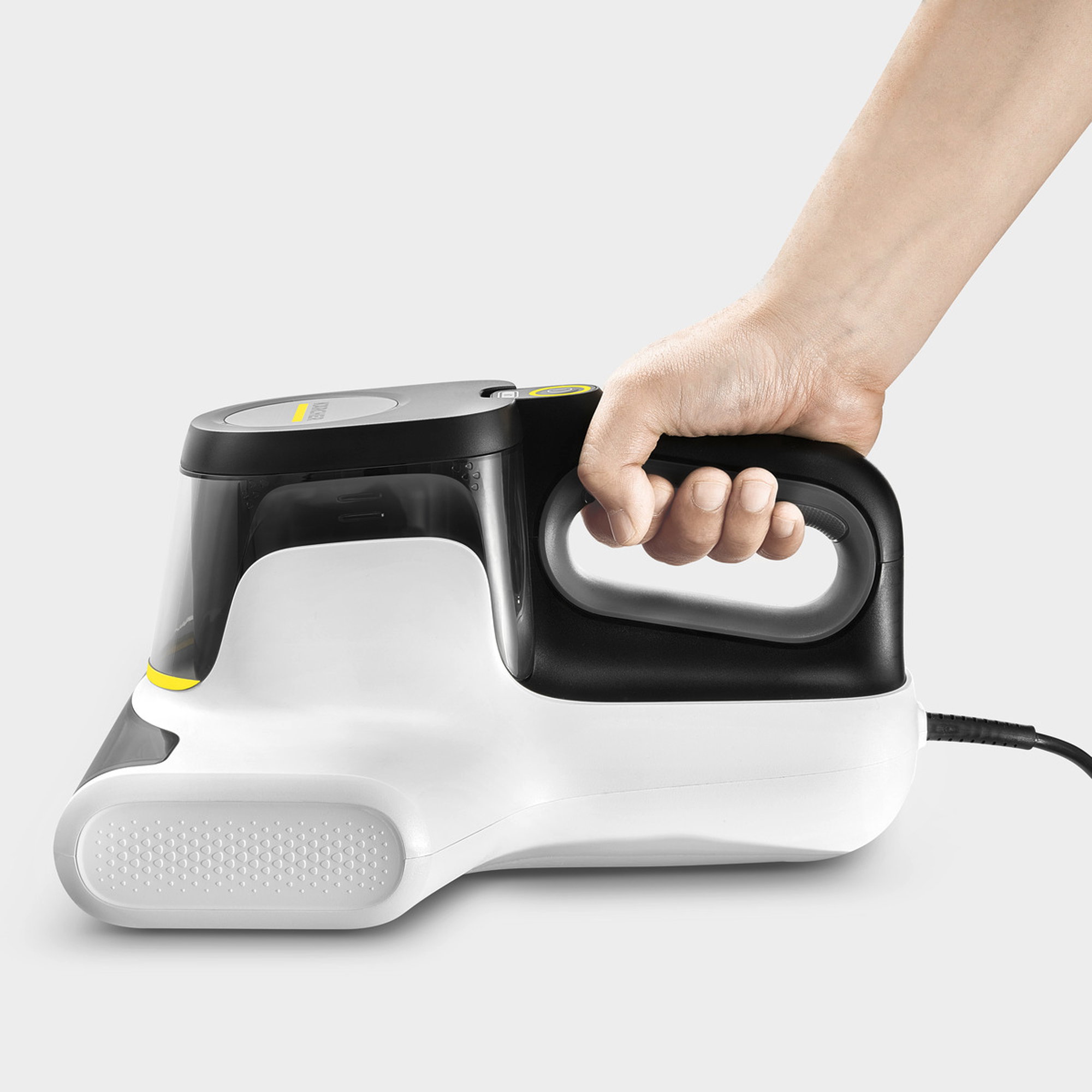 Handheld steamer, Steam iron, Corded appliance, White black design, Ergonomic handle