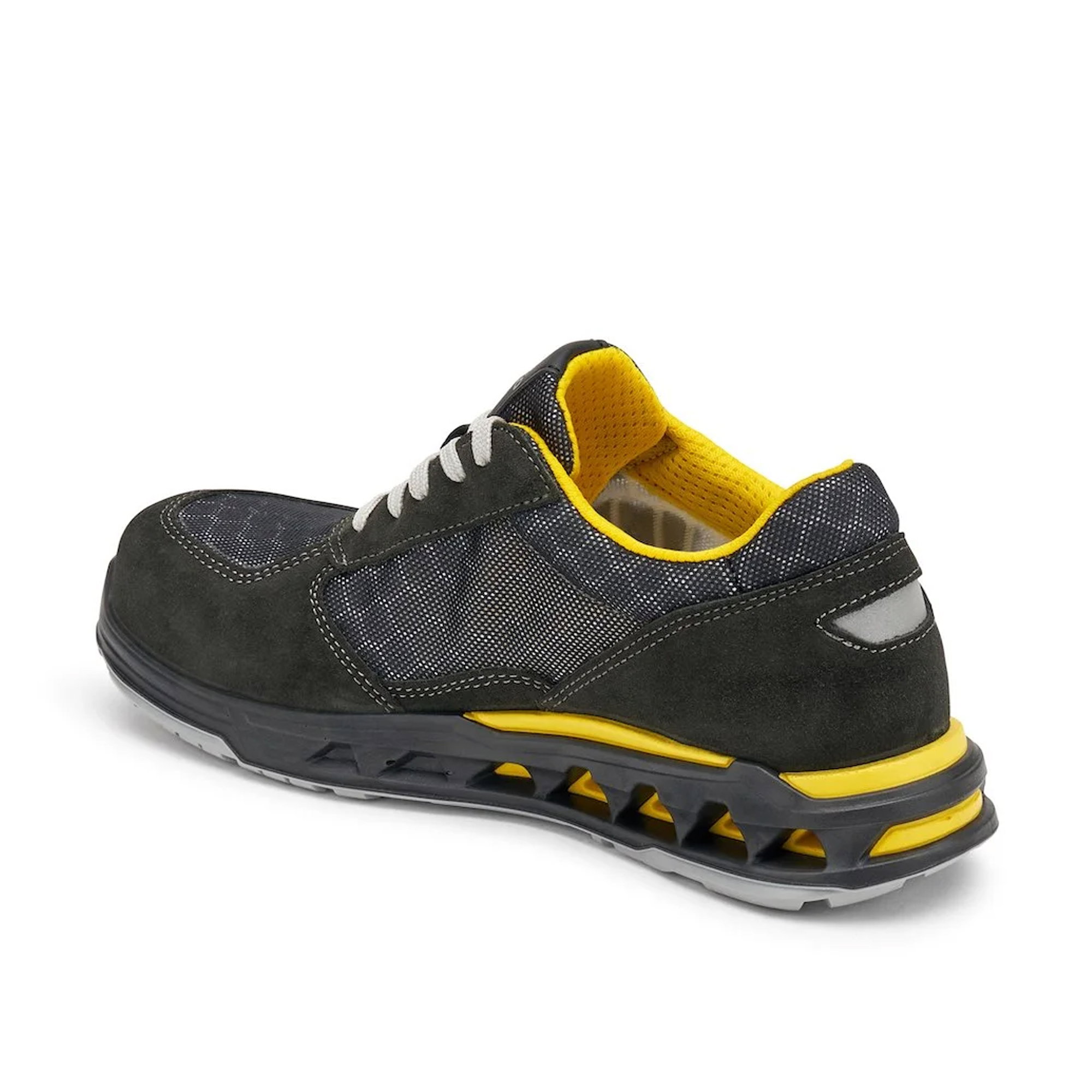 Sneaker, Laufschuh, Mesh, Grau, Gelb Akzent