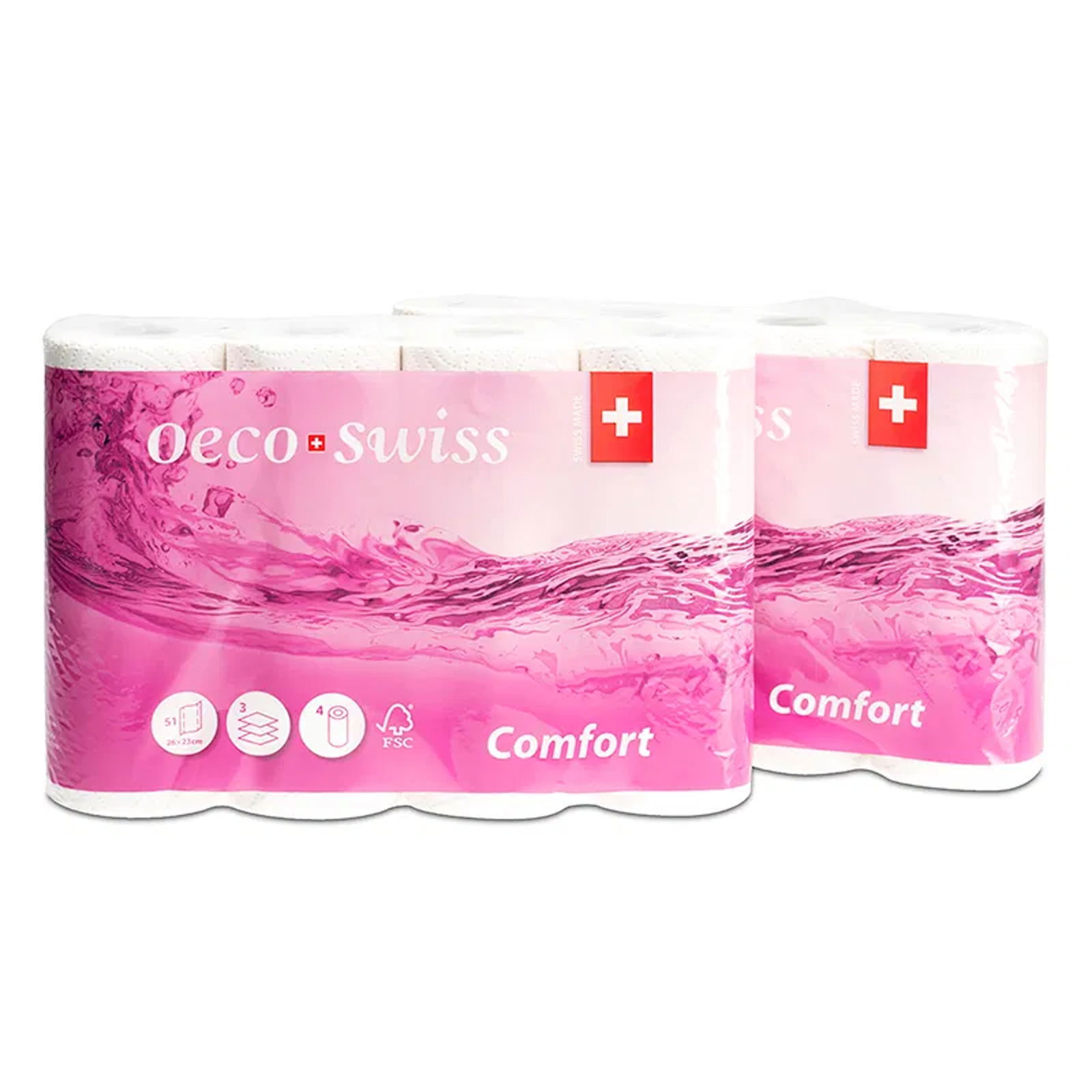 Palette papier ménager Oeco Swiss Comfort 3 plis ouate