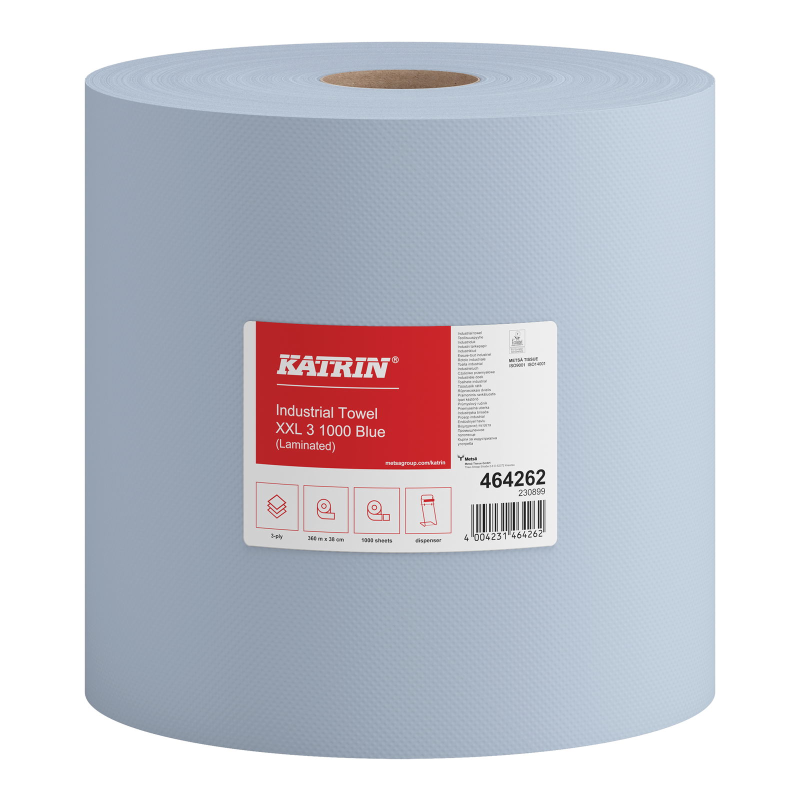 Rotolo industriale per pulizia Katrin 464262 XXL 1000 fogli 3 veli con incollaggio intermedio blu