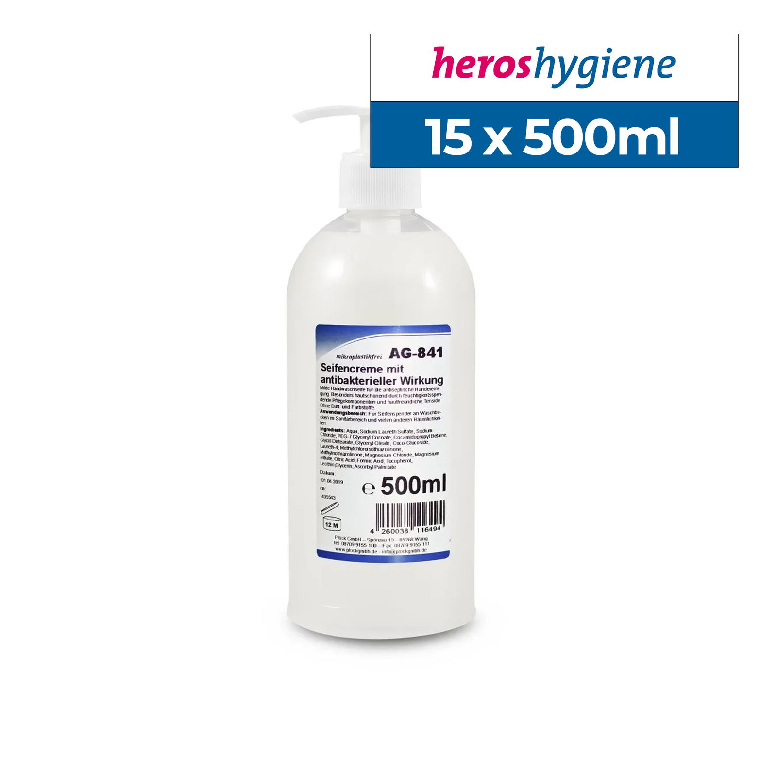 Seifencreme Funny AG-841 antibakteriell 15x500ml Pumpflasche