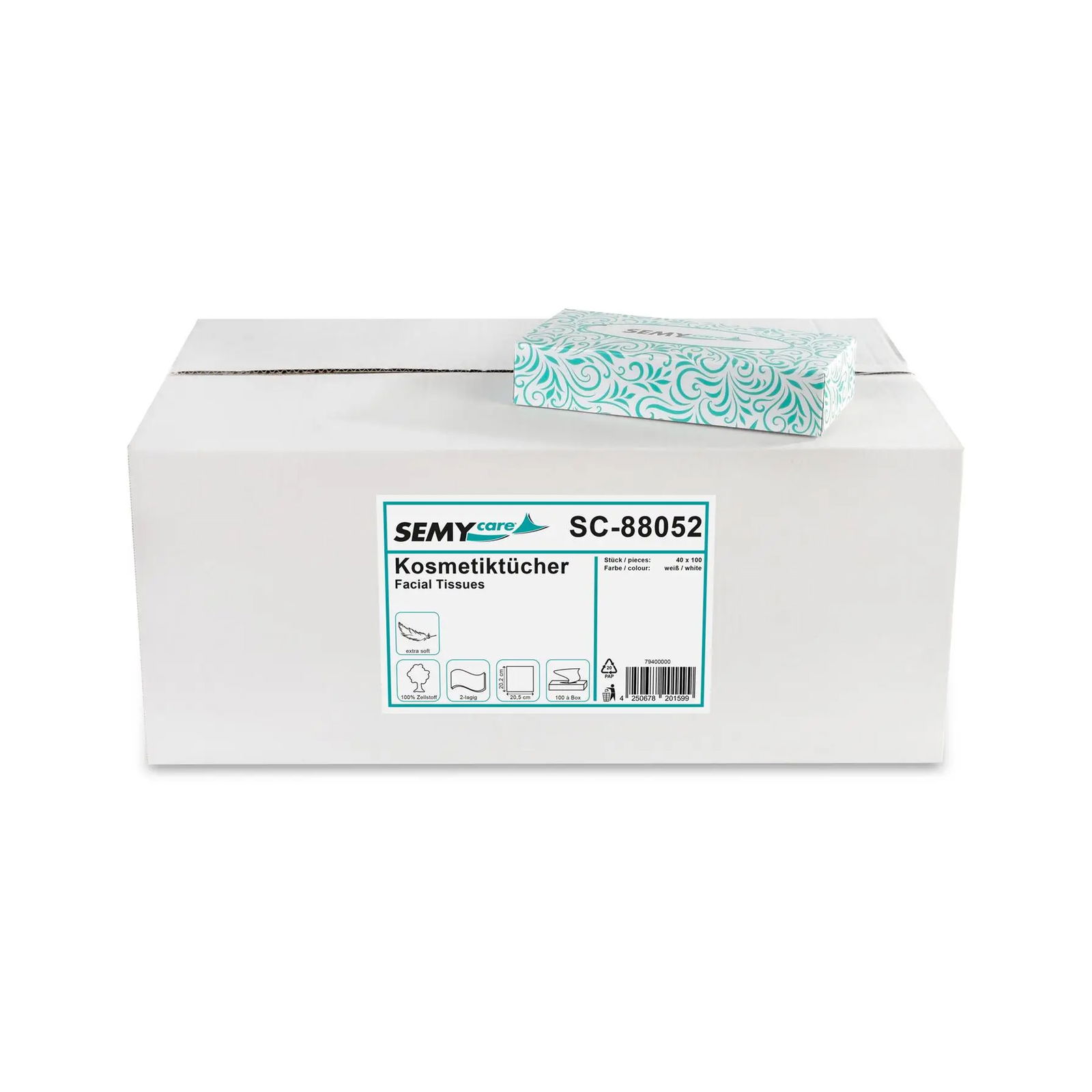 SemyCare SC-88052 Kosmetikboxen 2-lagig Zellstoff 40 Boxen