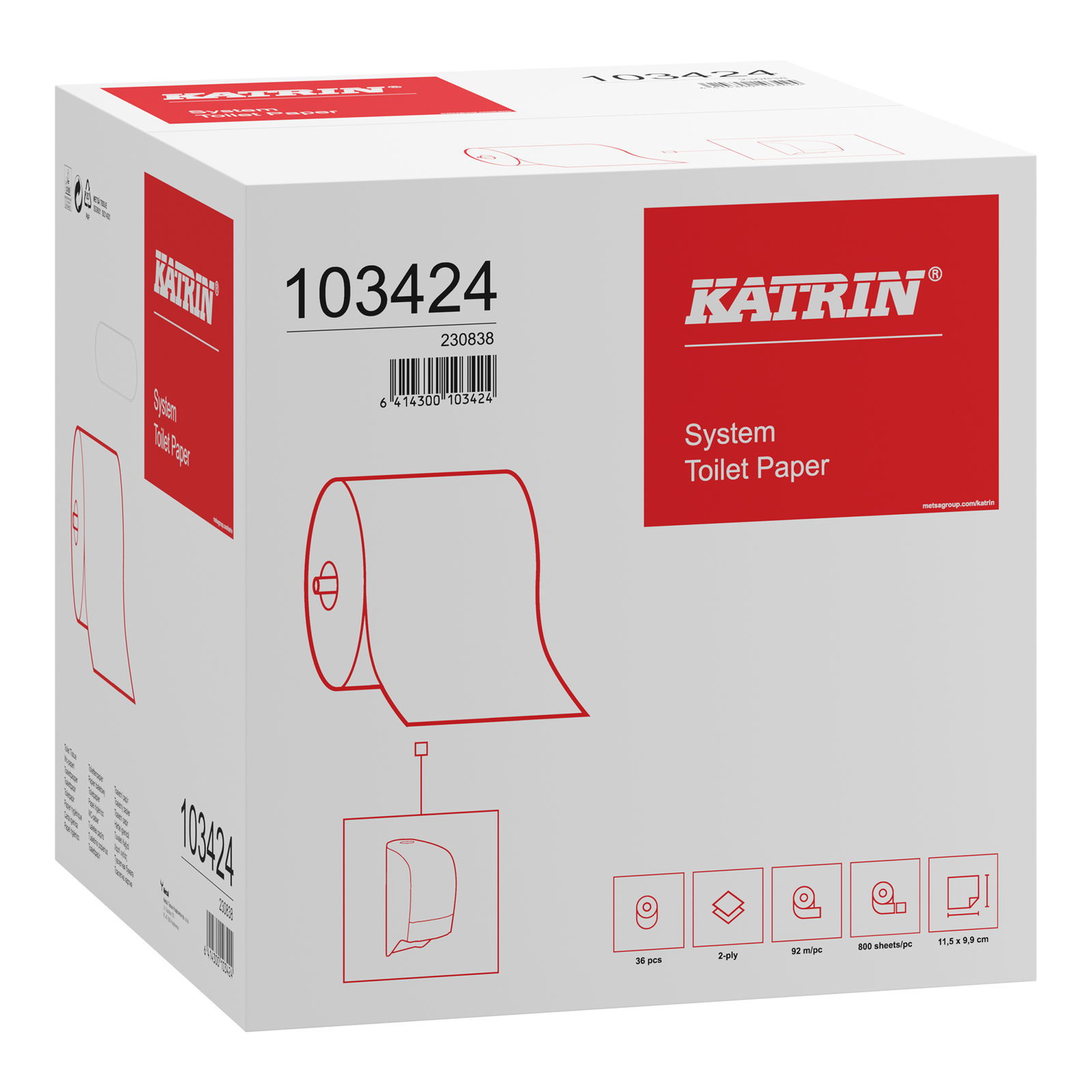 KATRIN 103424 carta igienica sistema 800 strappi 2 veli
