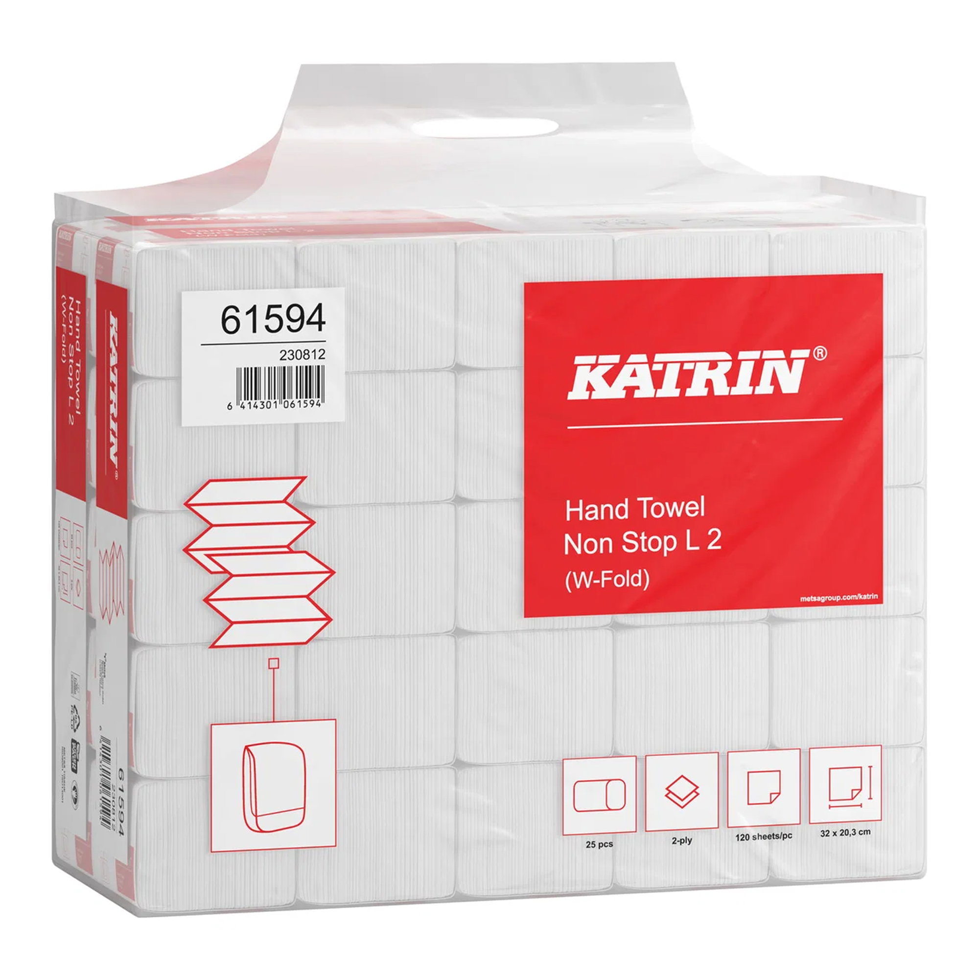 Papierhandtücher W-Falz | 2-lagig | Zellstoff | Katrin 61594