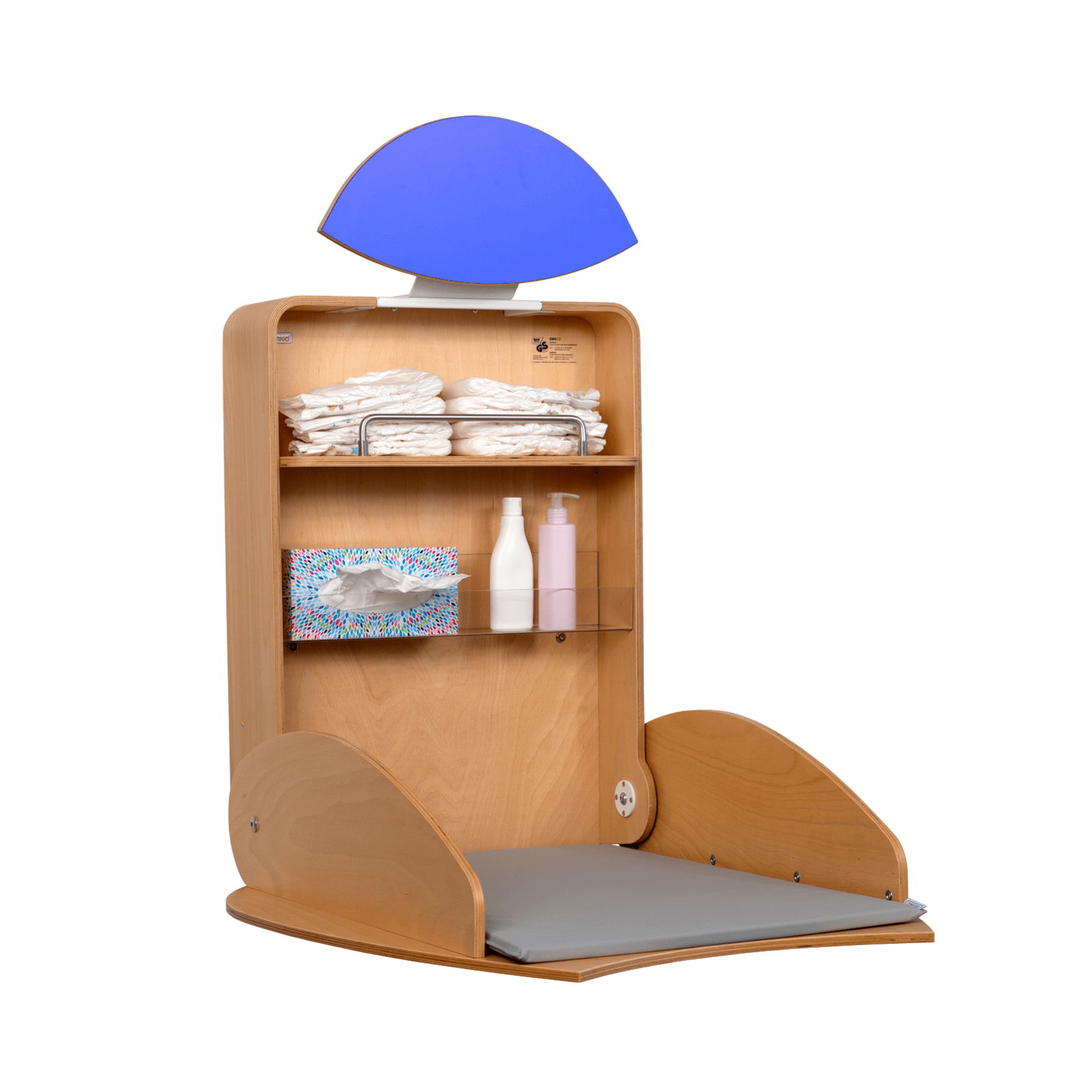 timkid TOW6002 OWO2.0 Wickeltisch Holz dunkelblau offen